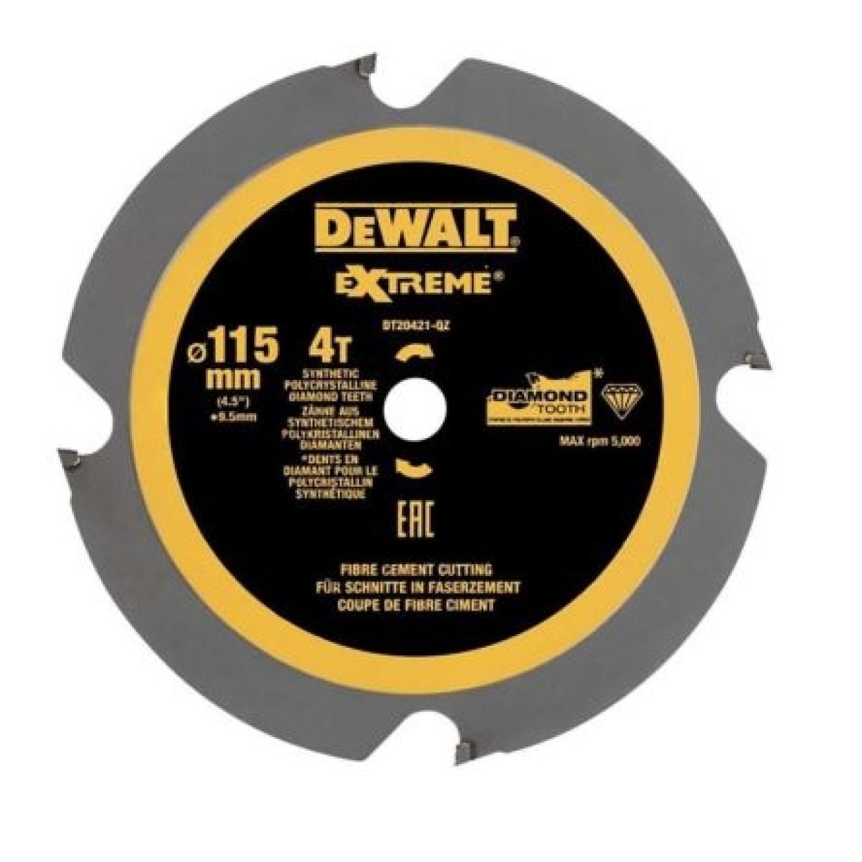 Пильный диск DEWALT DT20421, EXTREME 115 x 9.5 мм 4T