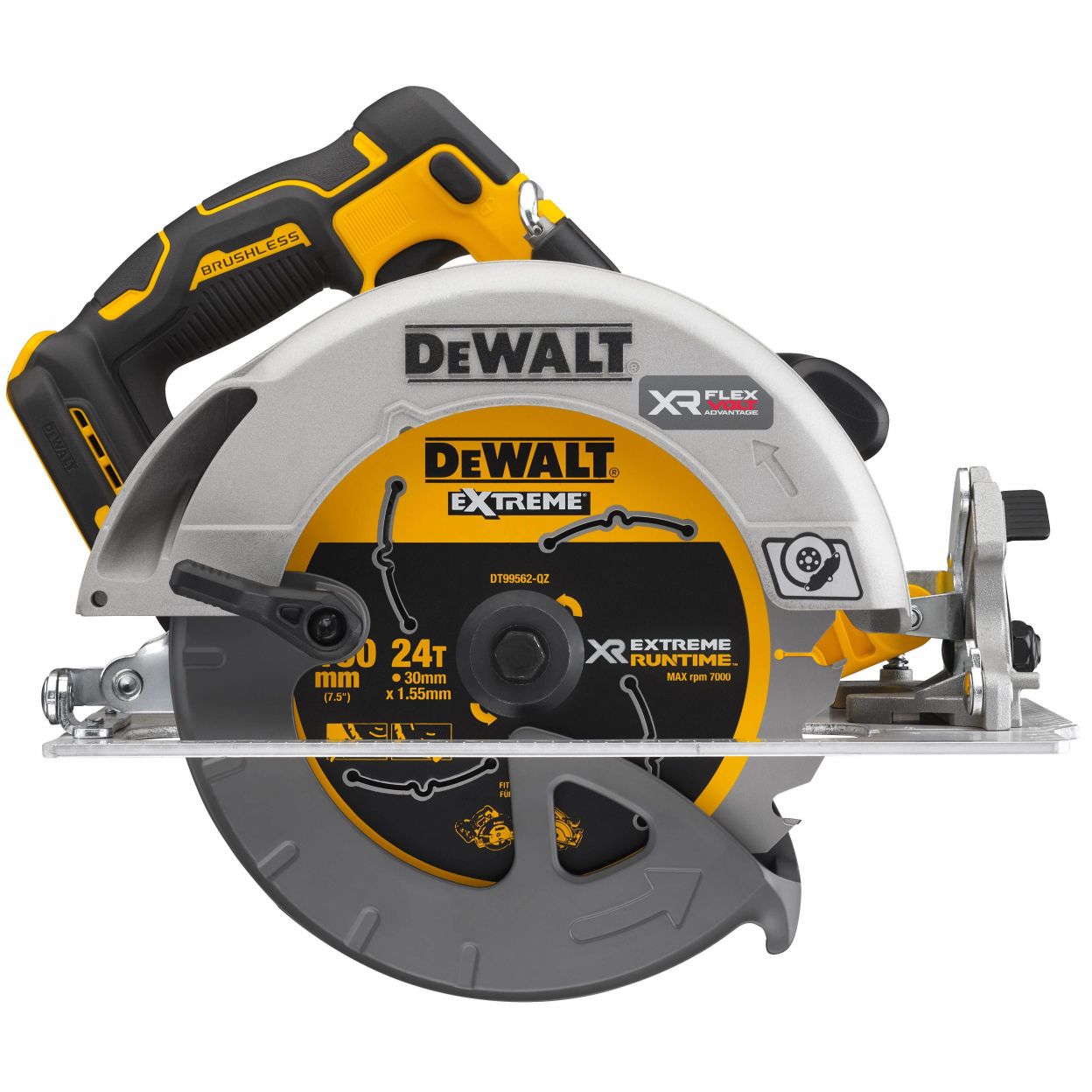 Аккумуляторная дисковая пила DEWALT DCS573H2T, 18/54 В, 190 мм, 5500 об/мин, с 2 АКБ 5 Ач и ЗУ, в кейсе TSTAK (DCS573H2T-QW)