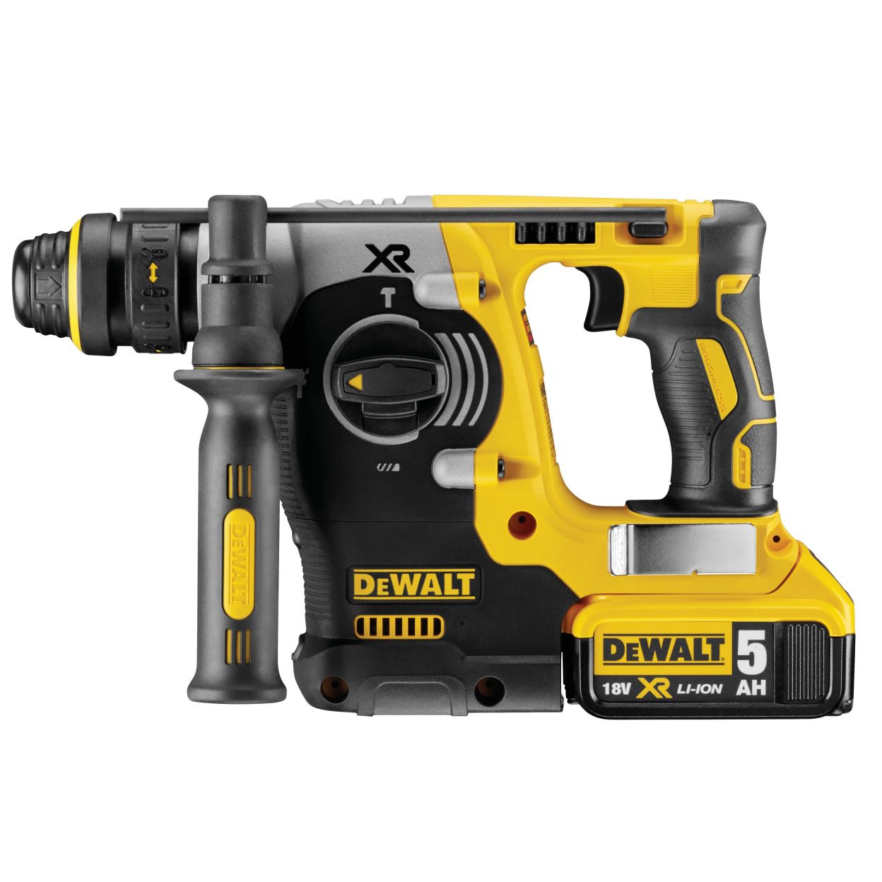 Аккумуляторный перфоратор DEWALT DCH274P2T, 18 В, 2.1 Дж, 4600 уд/мин, с 2 АКБ 5 Ач и ЗУ, в кейсе (DCH274P2T-QW)