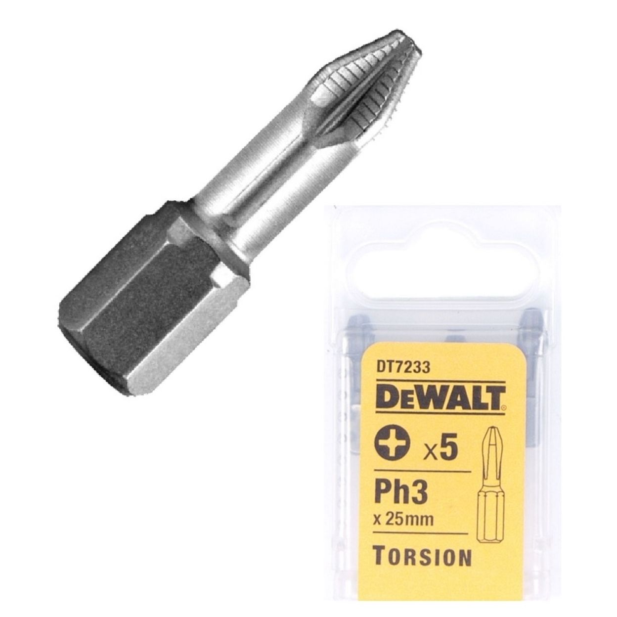 Биты DEWALT DT7233, Ph3 x 25 мм, 5 шт.
