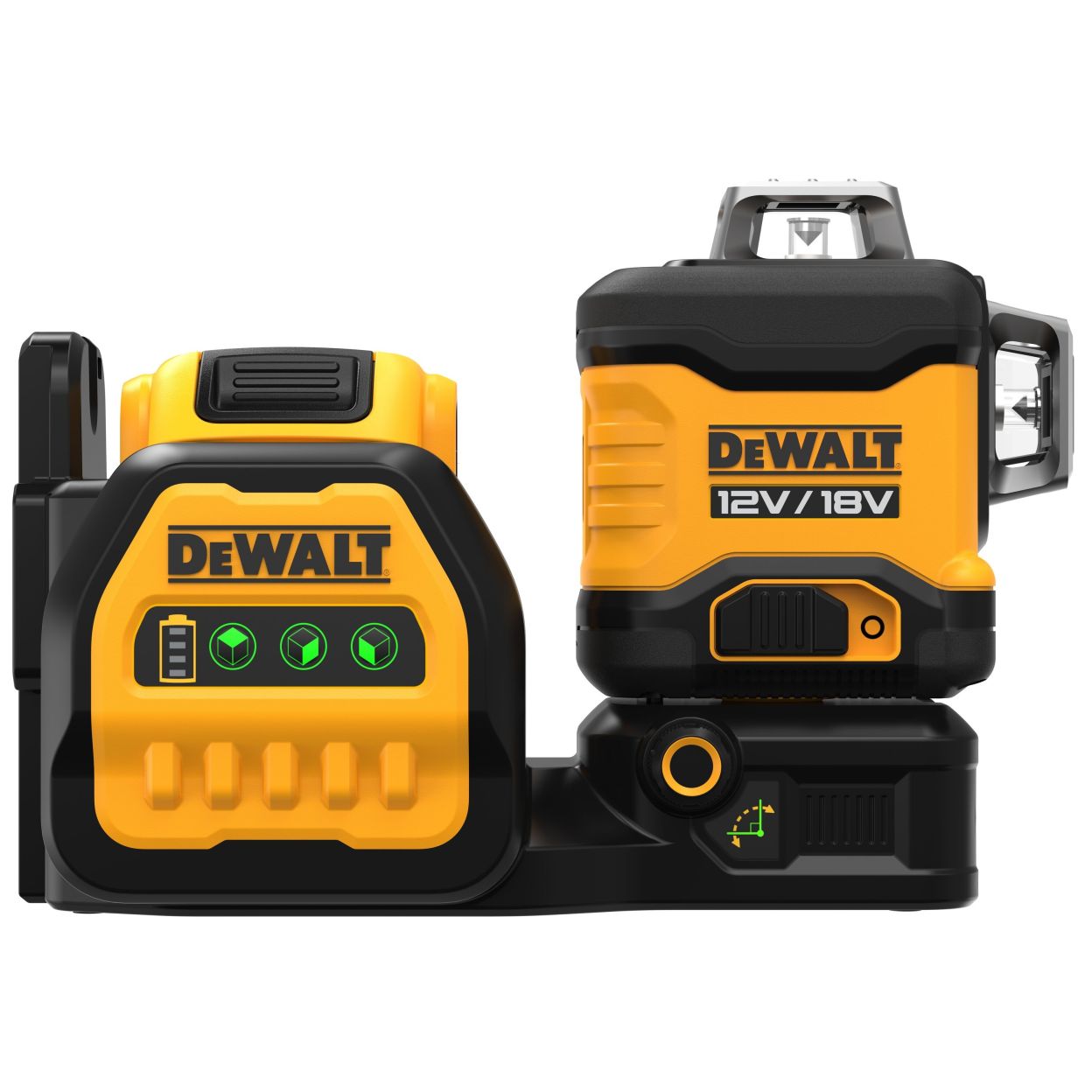 Аккумуляторный лазерный нивелир DEWALT DCE089D1G18, 12/18 В, зеленый луч, 30 м, с АКБ 2 Ач и ЗУ, в кейсе TSTAK (DCE089D1G18-QW)