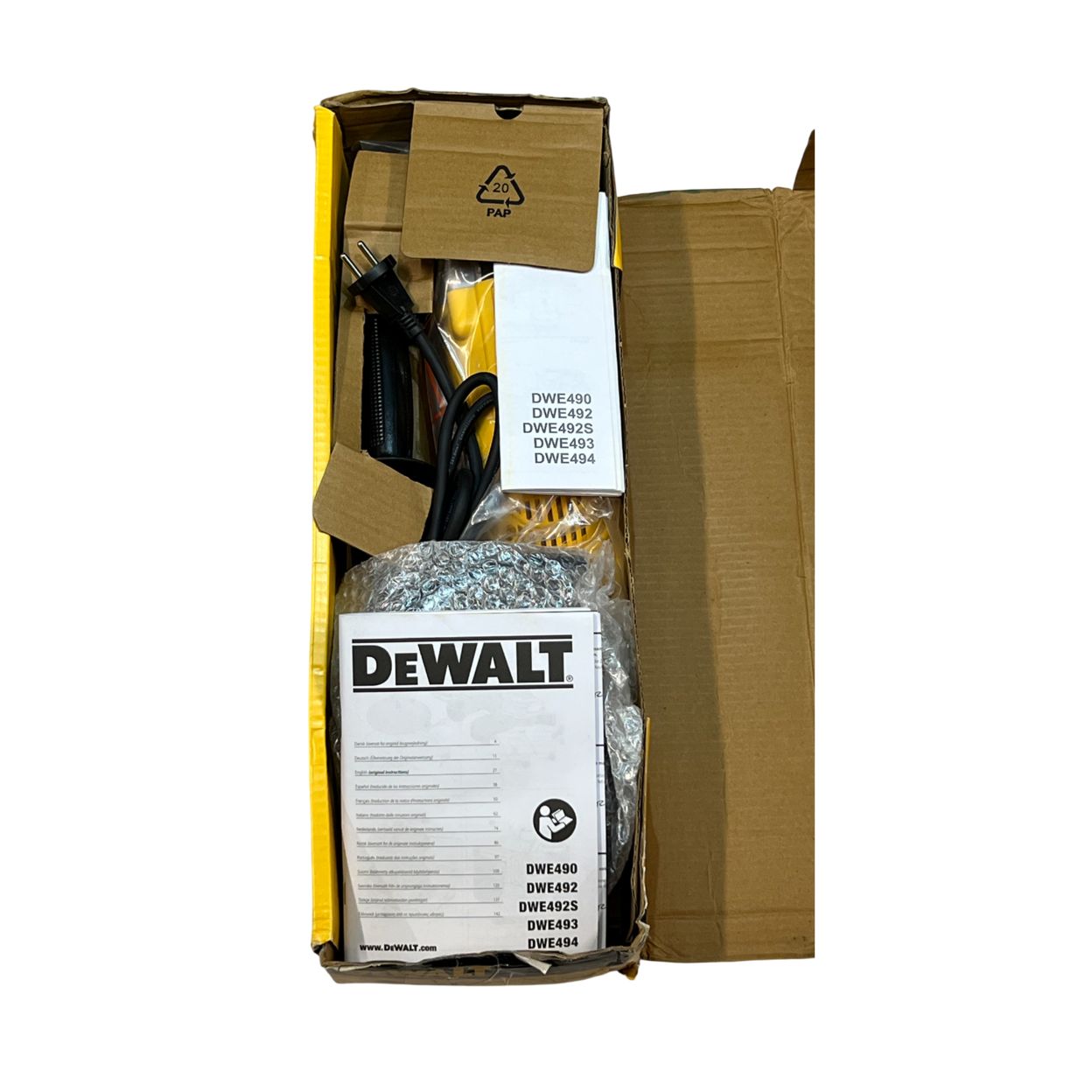 Угловая шлифмашина DEWALT DWE492, 2200 Вт, 230 мм, 6600 об/мин, (УЦЕНЕННЫЙ ТОВАР) (DWE492-QS/U)