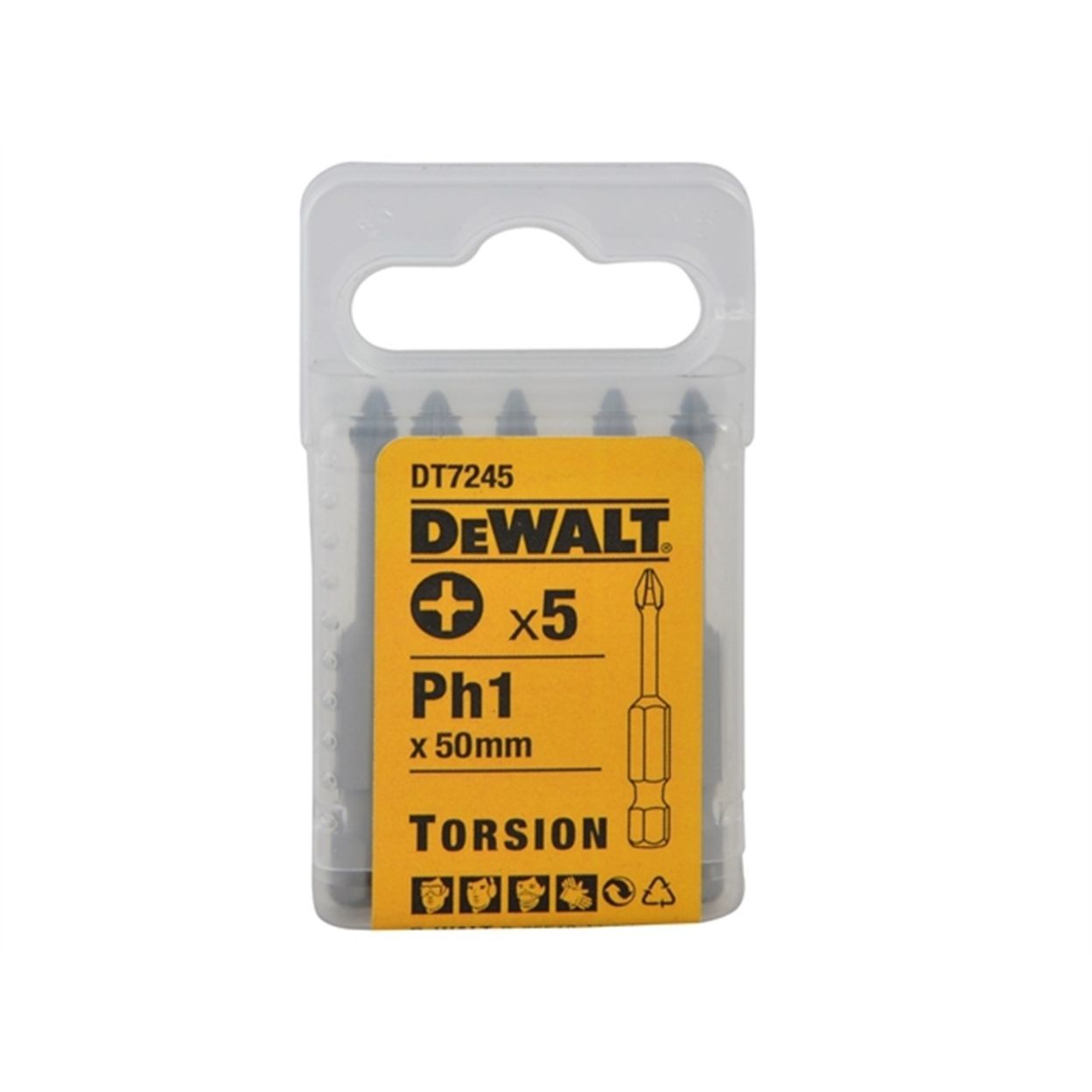 Биты DEWALT DT7245, Ph1 x 50 мм, 5 шт.