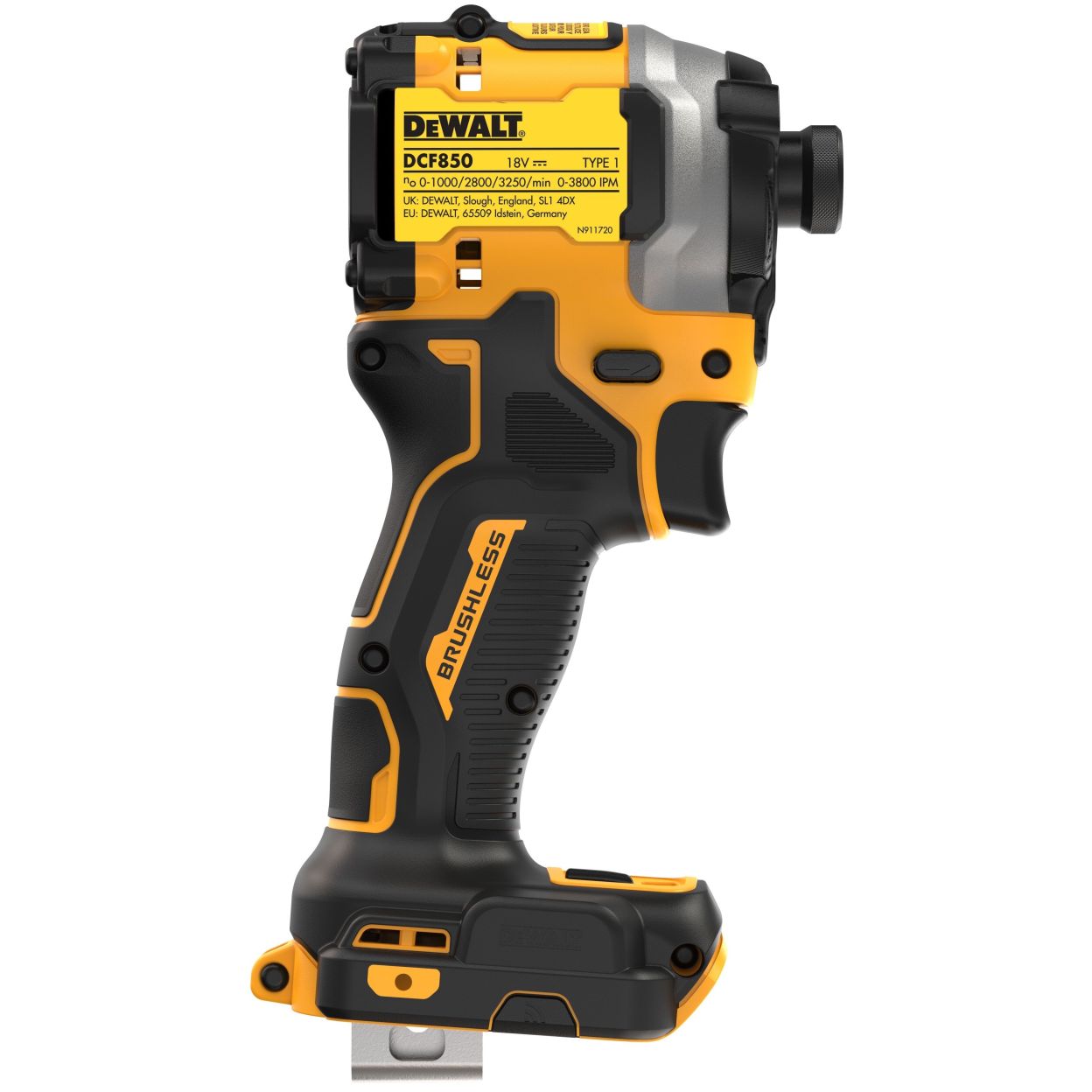 Аккумуляторный шуруповерт DEWALT DCF850D1G, 18 В, 206 Нм, 3800 уд/мин, с АКБ 2 Ач без ЗУ (DCF850D1G-XJ)
