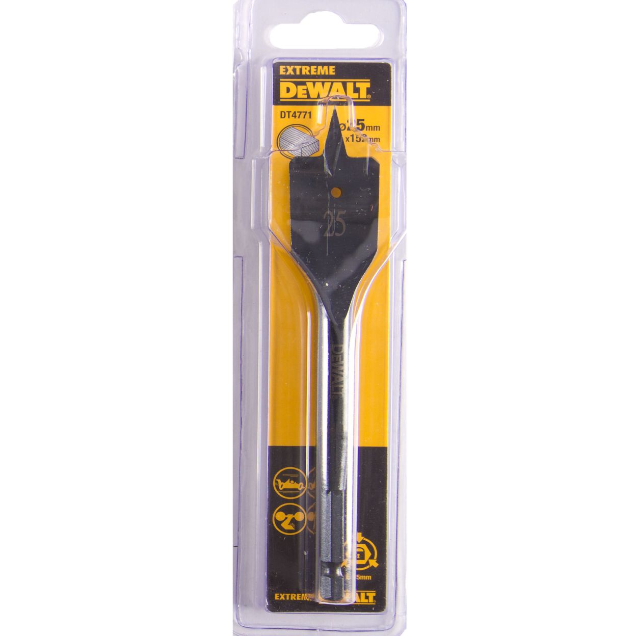 Сверло по дереву DEWALT EXTREME IMPACT, 25x132x152 мм, 1 шт. (DT4771-QZ)