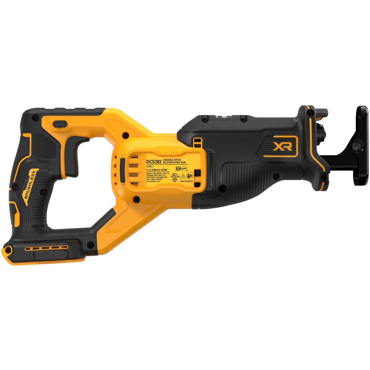 Аккумуляторная сабельная пила DEWALT DCS382P1T, 18 В, 3200 ход/мин, 28.6 мм, с АКБ 5 Ач и ЗУ, в кейсе TSTAK (DCS382P1NT-XJ)