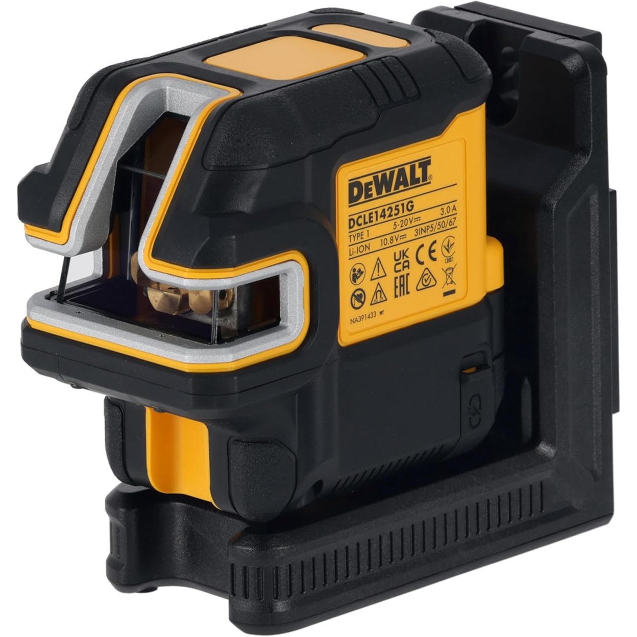 Аккумуляторный лазерный нивелир DEWALT DCLE14251GB, 10.8 В, зеленый луч, 45 м, со встроенной АКБ, в чехле (DCLE14251GB-XJ)