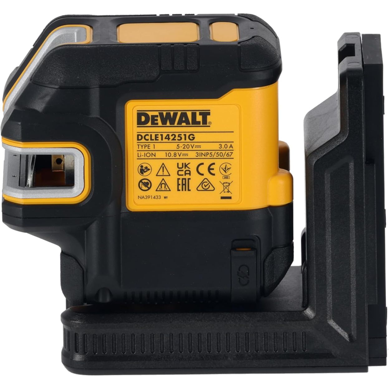 Аккумуляторный лазерный нивелир DEWALT DCLE14251GB, 10.8 В, зеленый луч, 45 м, со встроенной АКБ, в чехле (DCLE14251GB-XJ)