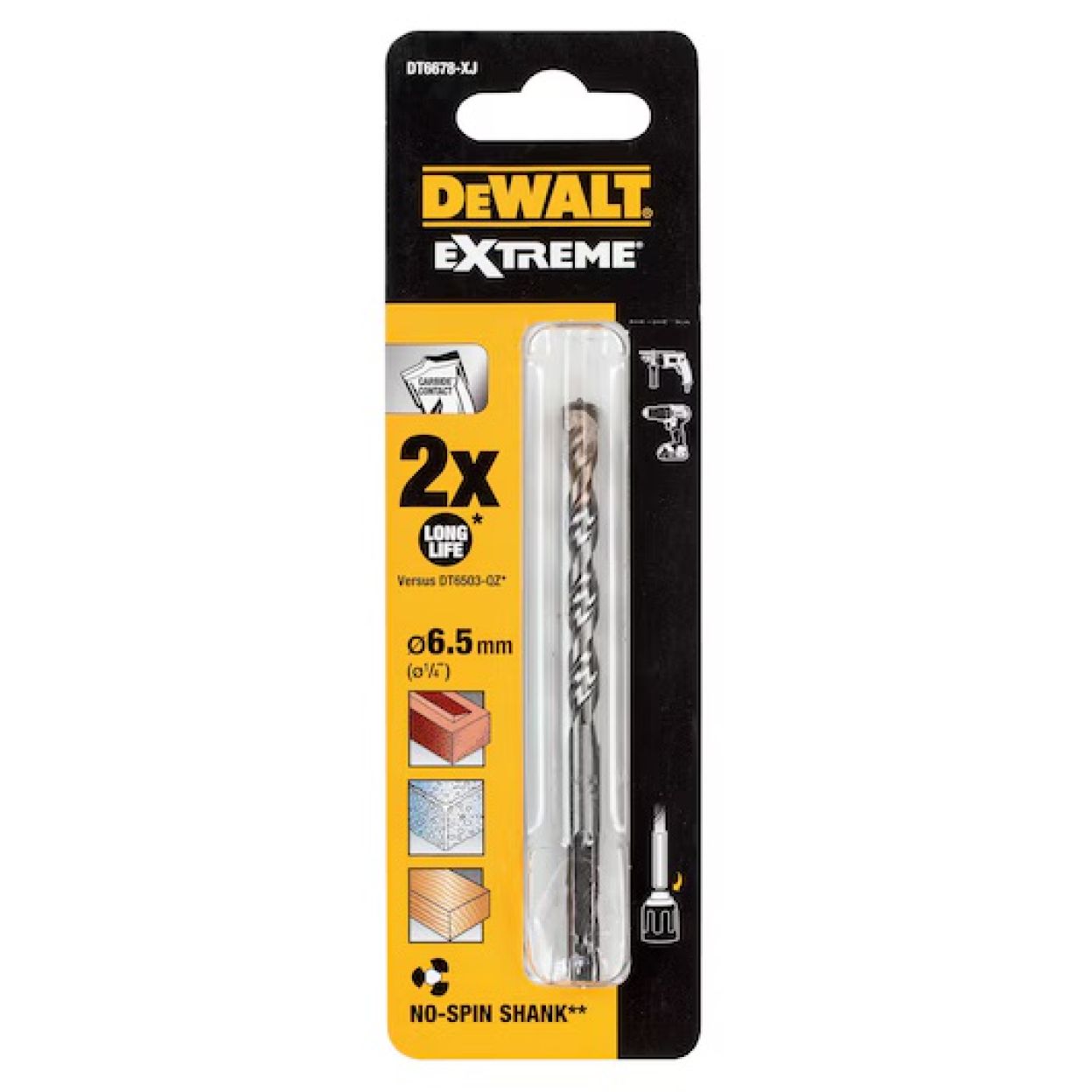 Сверло по бетону DEWALT DT6678, 6.5x50x75 мм, 1 шт. (DT6678-XJ)