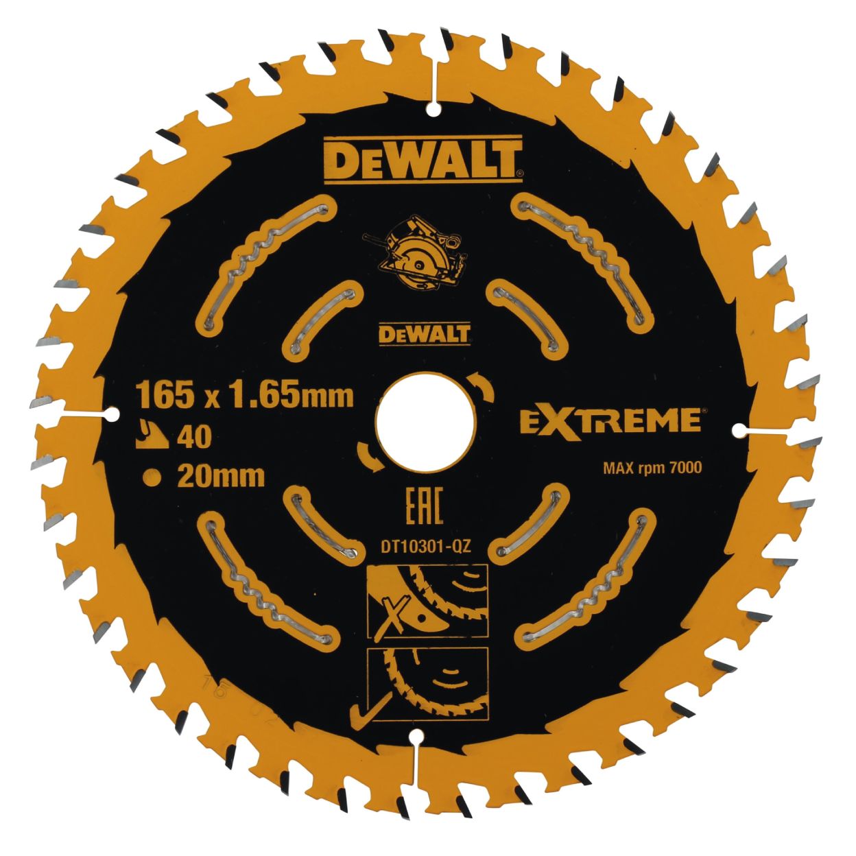 Диск пильный по дереву DEWALT EXTREME 165х20х1.65 мм (DT10301-QZ)