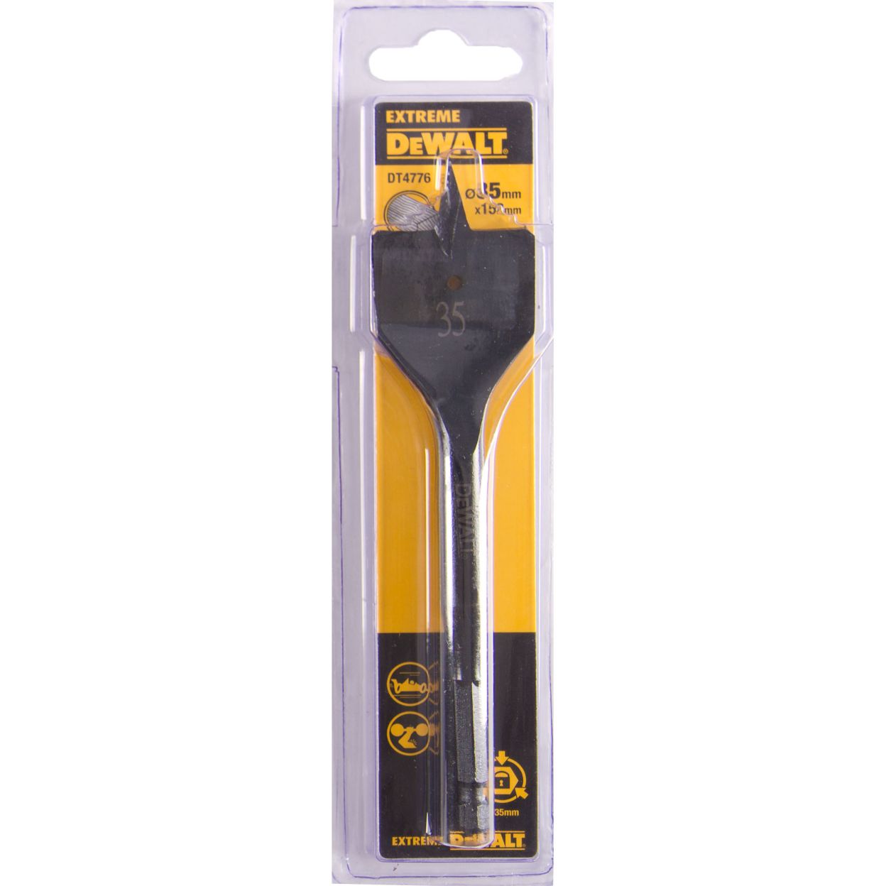 Сверло DEWALT EXTREME DT4776, по дереву перьевое IMPACT 1/4 дюйма 35 x 152 мм