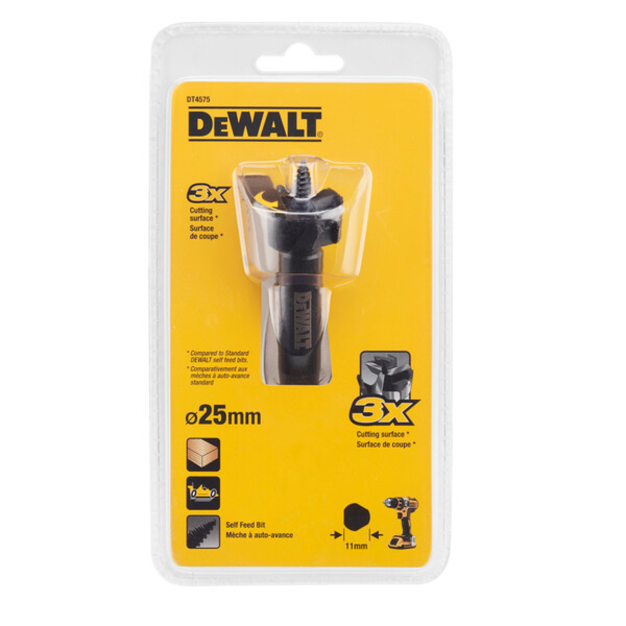 Сверло Форстнера по дереву DEWALT DT4575, 25x87x122 мм, 1 шт. (DT4575-QZ)