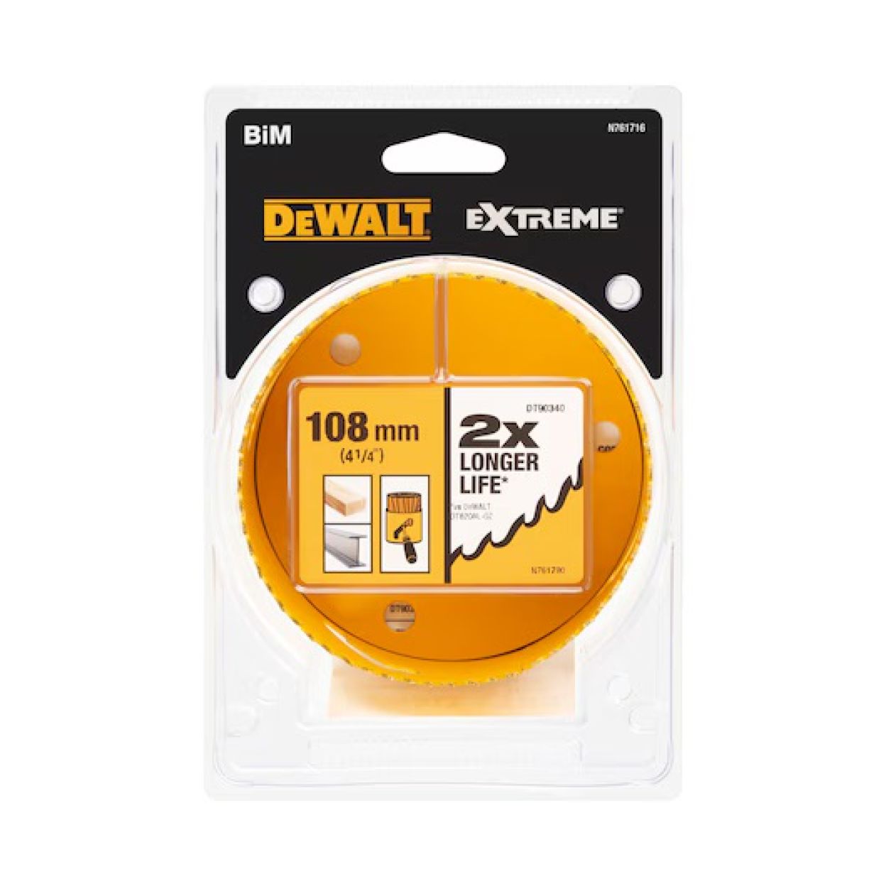 Коронка DEWALT DT90340, 108 мм, 1 шт. (DT90340-QZ)