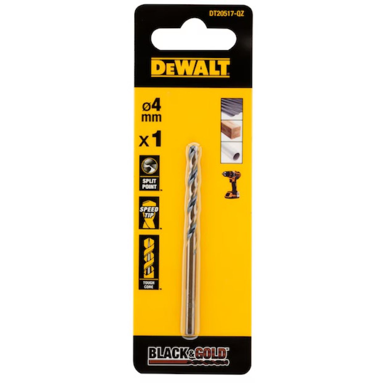 Сверло по металлу DEWALT DT20517, 4x43x75 мм, 1 шт. (DT20517-QZ)