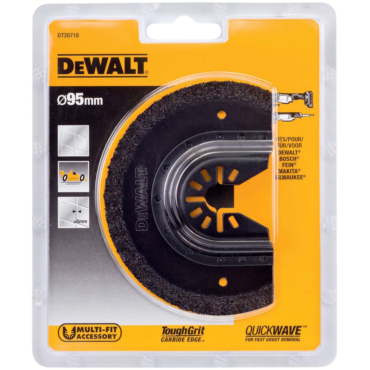 Пильный диск по мультиматериалу DEWALT DT20718, для реноватора, 95 мм