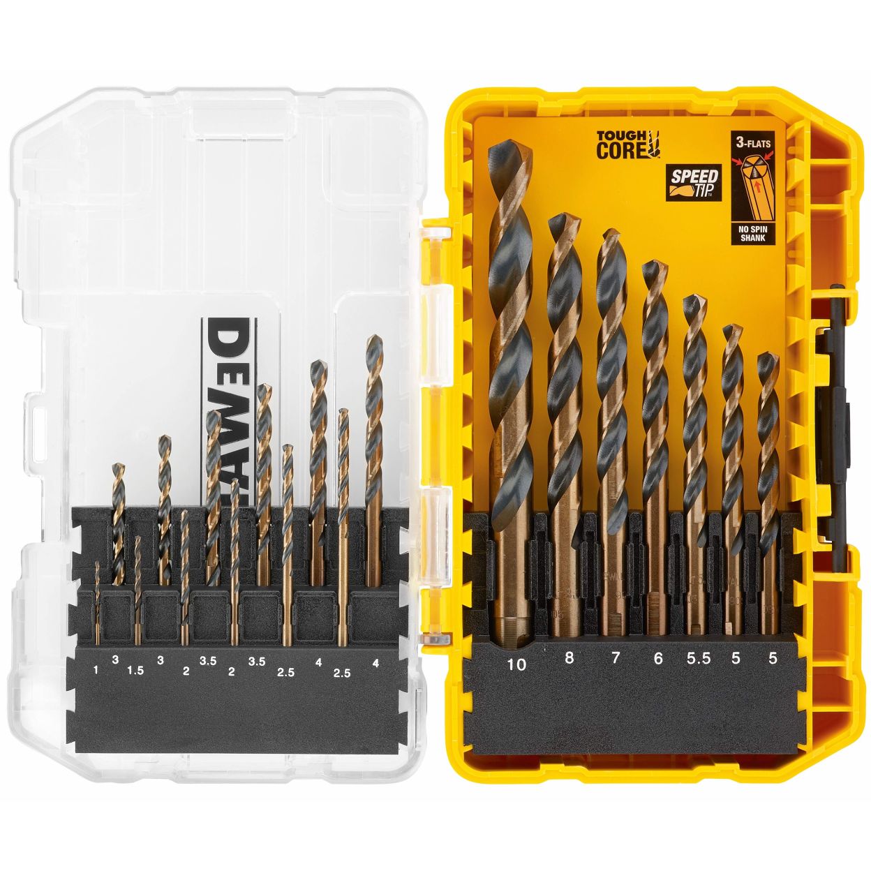 Набор сверл по металлу DEWALT DT70728POS, 1-10 мм, 19 шт., в кейсе (DT70728POS-QZ)