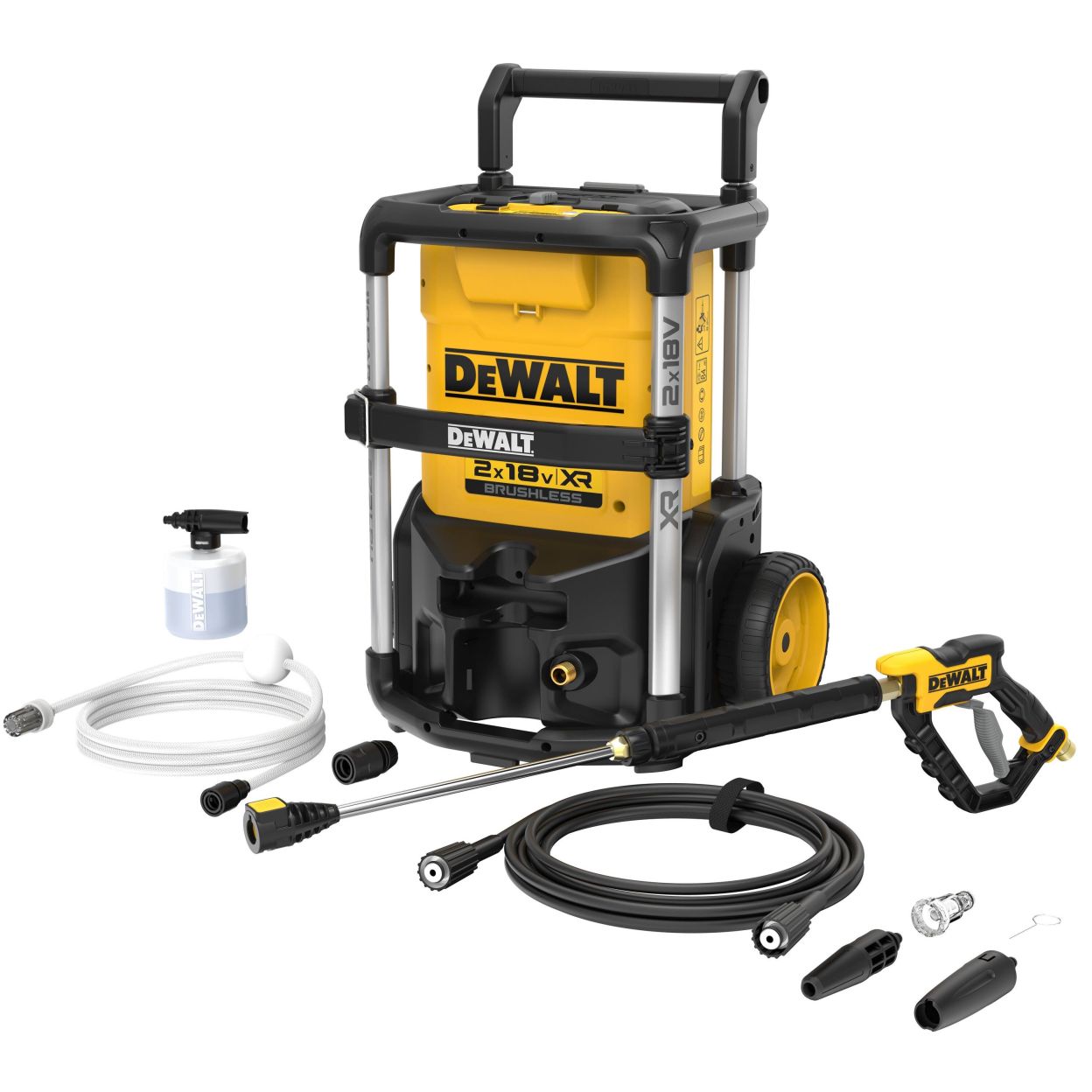 Аккумуляторная мойка высокого давления DEWALT DCMPW1600N, 2х18 В, 110 бар, 330 л/ч, без АКБ и ЗУ (DCMPW1600N-XJ)