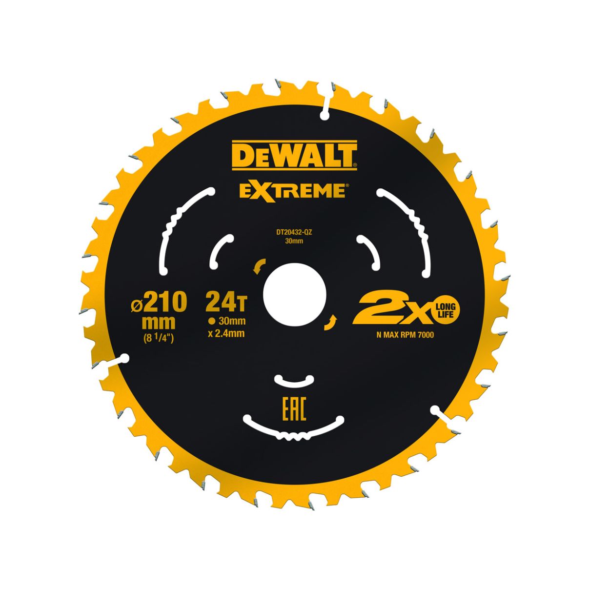 Пильный диск DEWALT DT20432, EXTREME 210/30, 24T ATB7