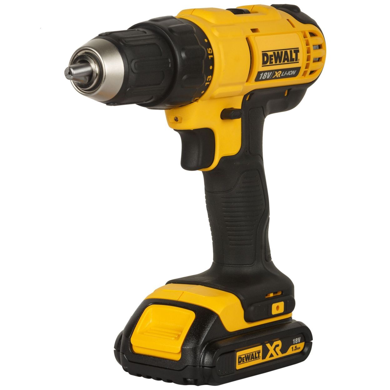 Аккумуляторная дрель-шуруповерт DEWALT DCD771S2, 18 В, 1500 об/мин, с 2 АКБ 1.5 Ач и ЗУ, в сумке (DCD771S2-QW)