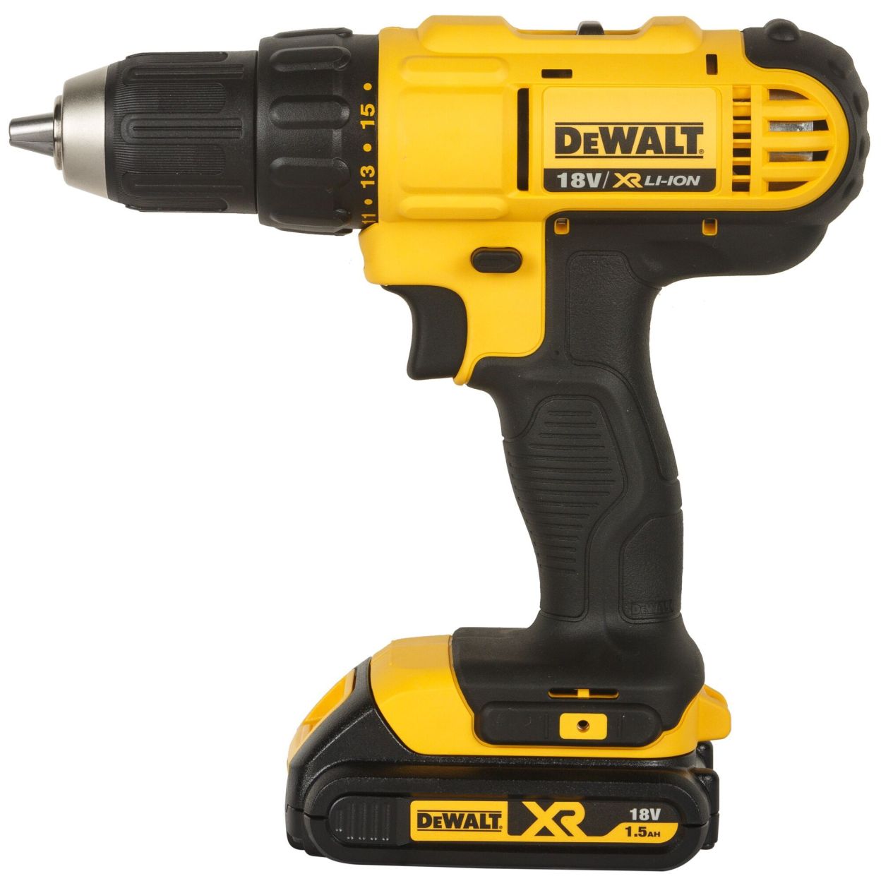Аккумуляторная дрель-шуруповерт DEWALT DCD771S2, 18 В, 1500 об/мин, с 2 АКБ 1.5 Ач и ЗУ, в сумке (DCD771S2-QW)
