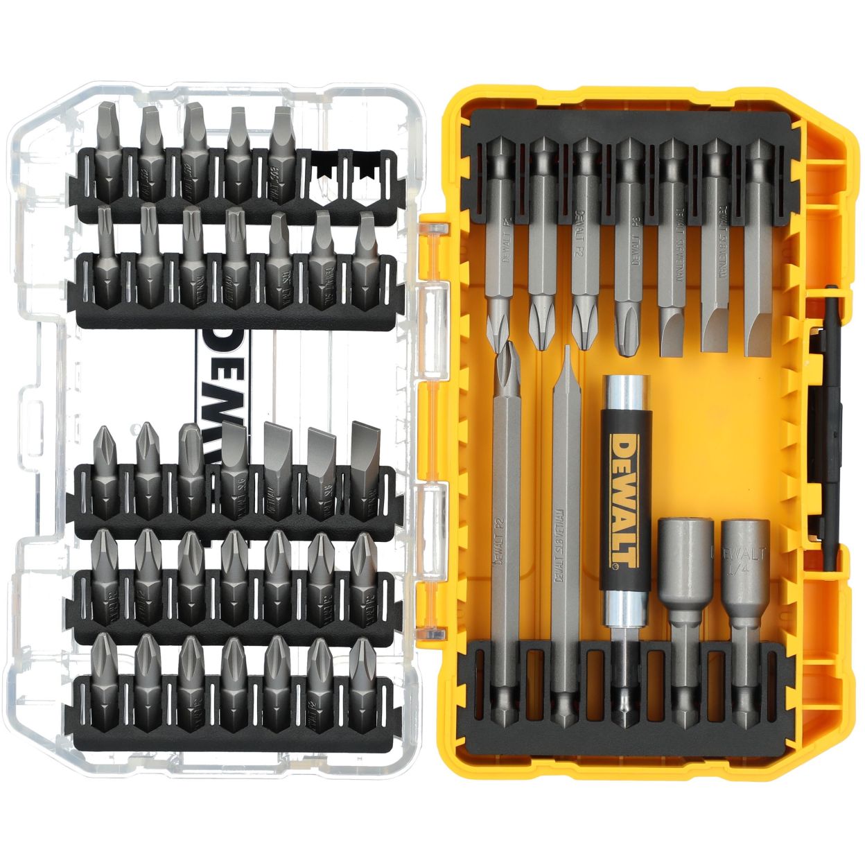 Набор бит DEWALT DW2166, PH/SL/Sq/Torx, 25/51/89 мм, 45 шт., в кейсе