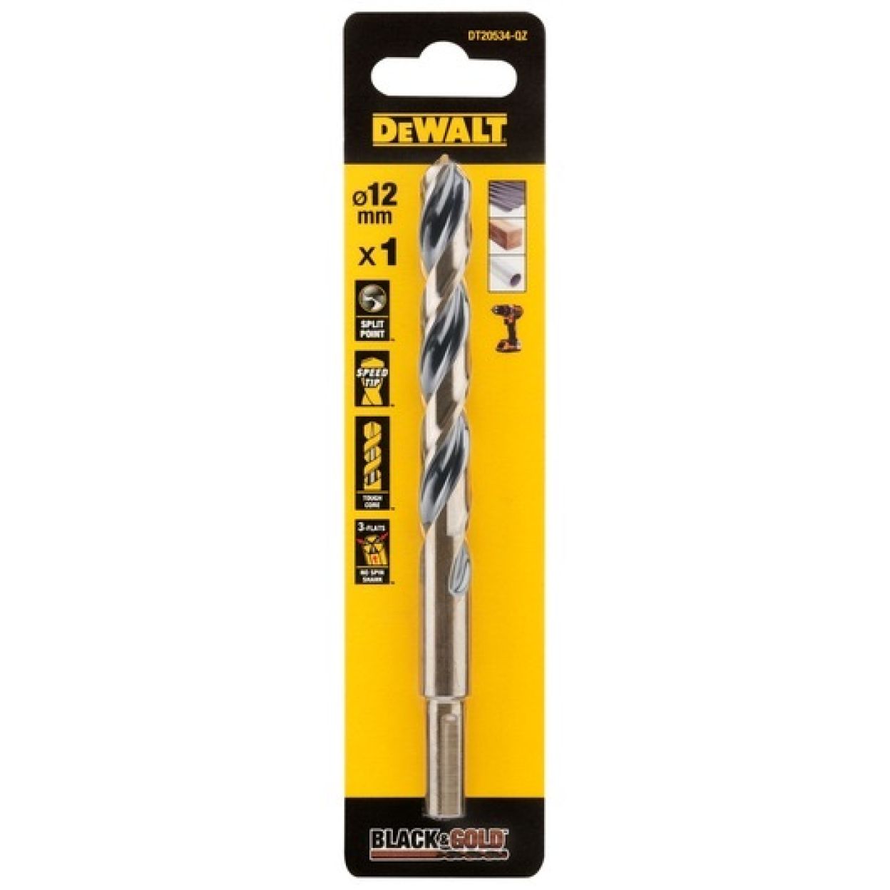 Сверло по металлу DEWALT DT20534, 12x101x151 мм, 1 шт. (DT20534-QZ)