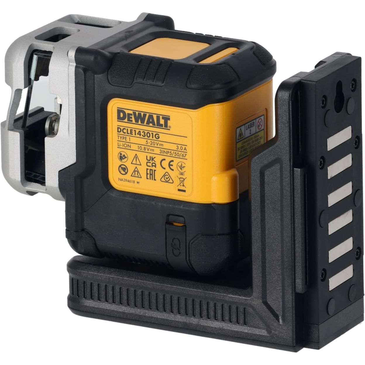 Аккумуляторный лазерный нивелир DEWALT DCLE14301GB, 10.8 В, зеленый луч, 30 м, со встроенной АКБ, в чехле (DCLE14301GB-XJ)