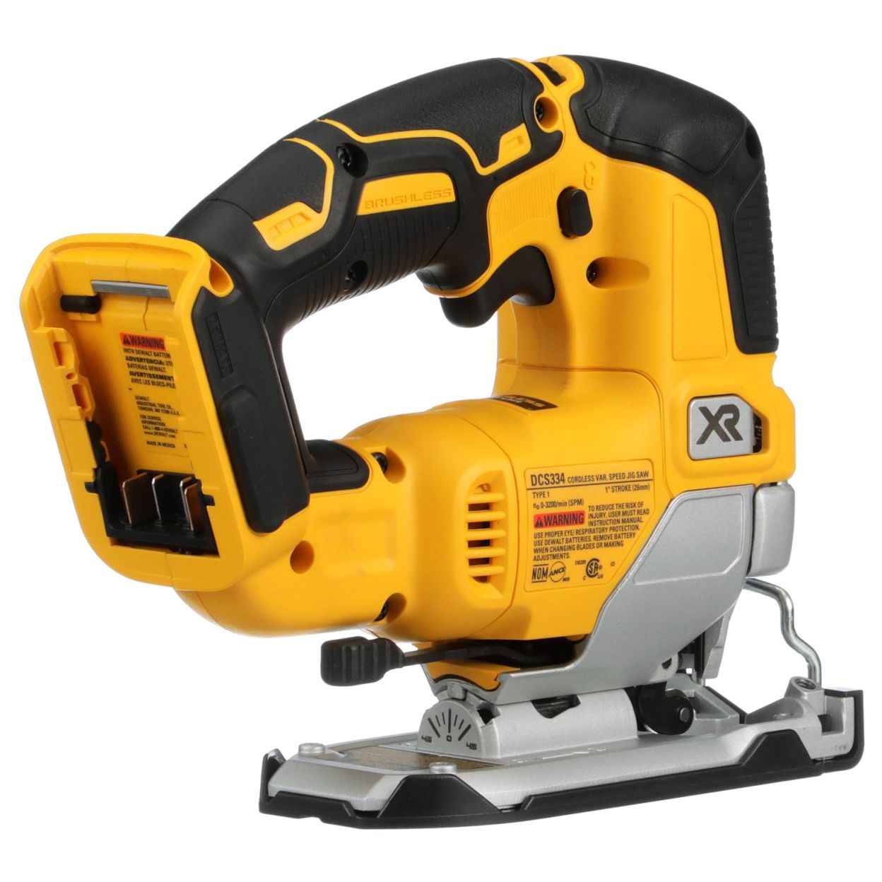 Аккумуляторный лобзик DEWALT DCS334P1, 18 В, 3200 ход/мин, 26 мм, с АКБ 5 Ач и ЗУ (DCS334P1N-XJ)