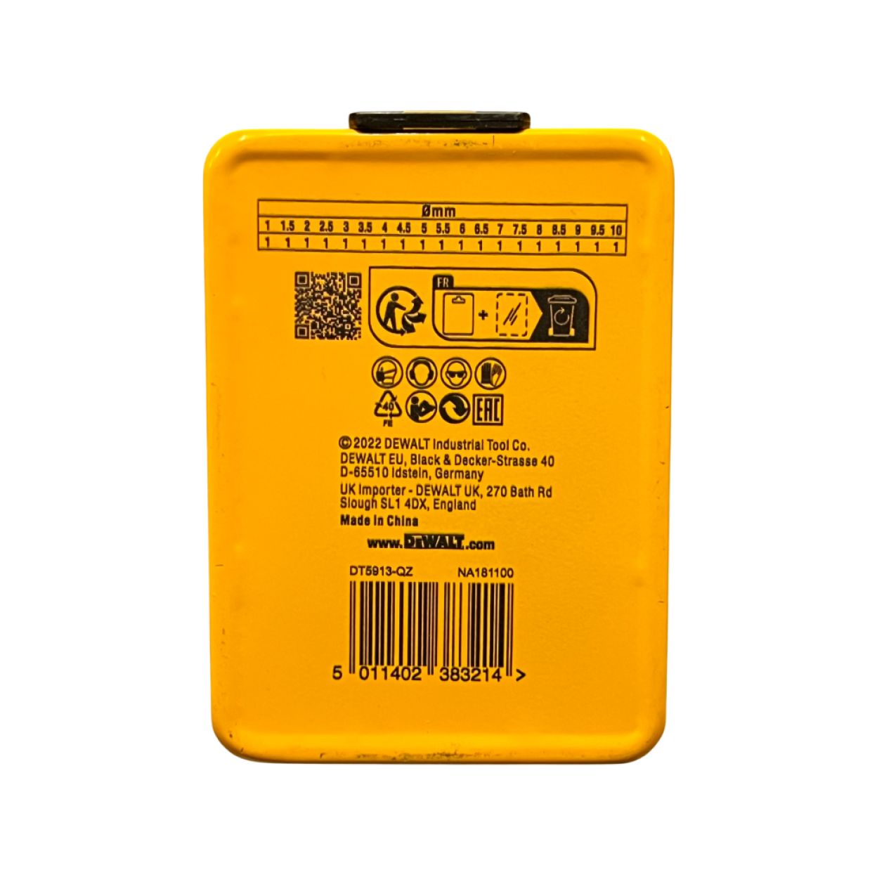 Набор сверл по металлу DEWALT DT5913, 1-10 мм, 19 шт. (УЦЕНЕННЫЙ ТОВАР) (DT5913-QZ/U)