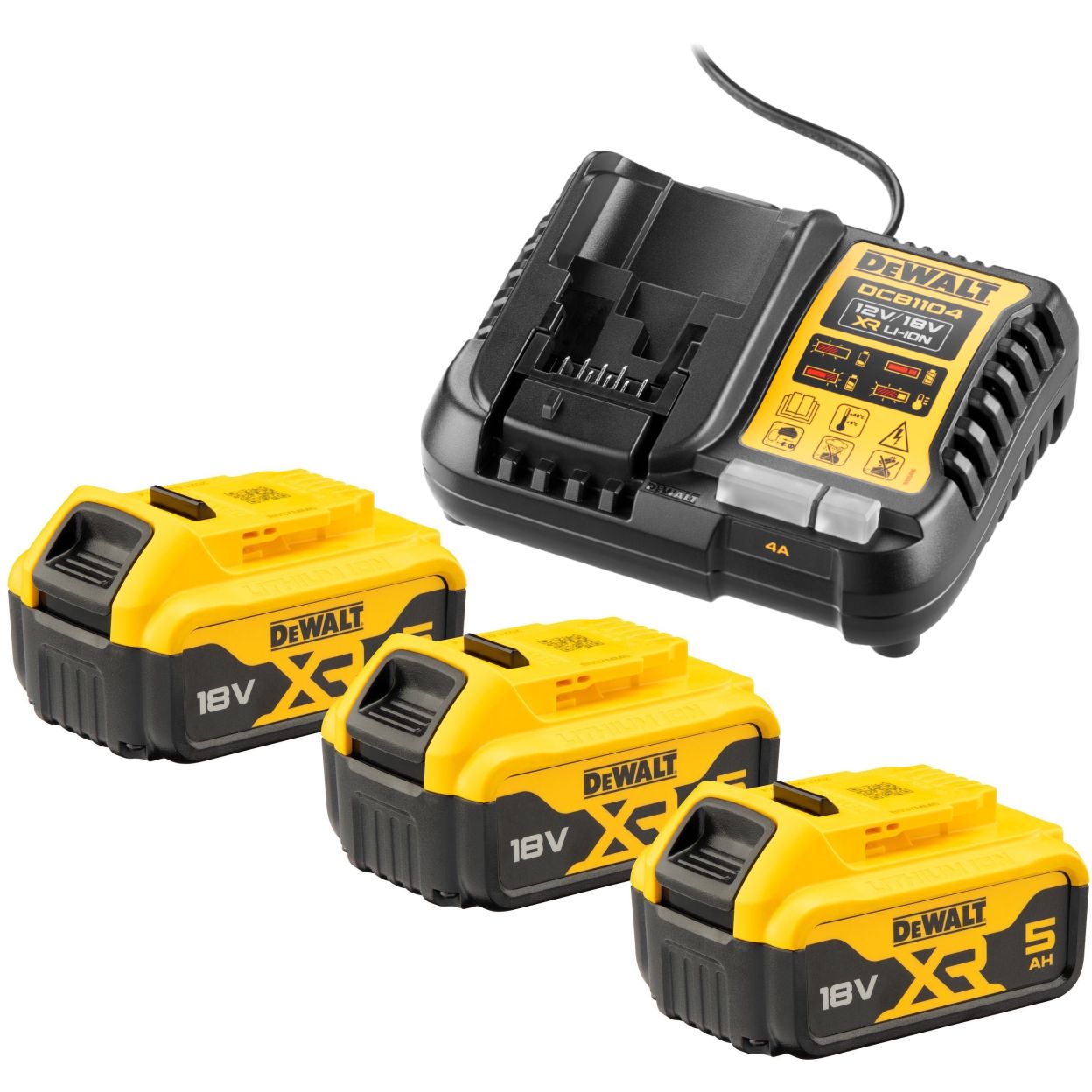 Аккумуляторный набор DEWALT DCK502P3, 18 В: дрель-шуруповерт + шуруповерт + пила + лобзик + реноватор, с 3 АКБ 5 Ач и ЗУ в сумке