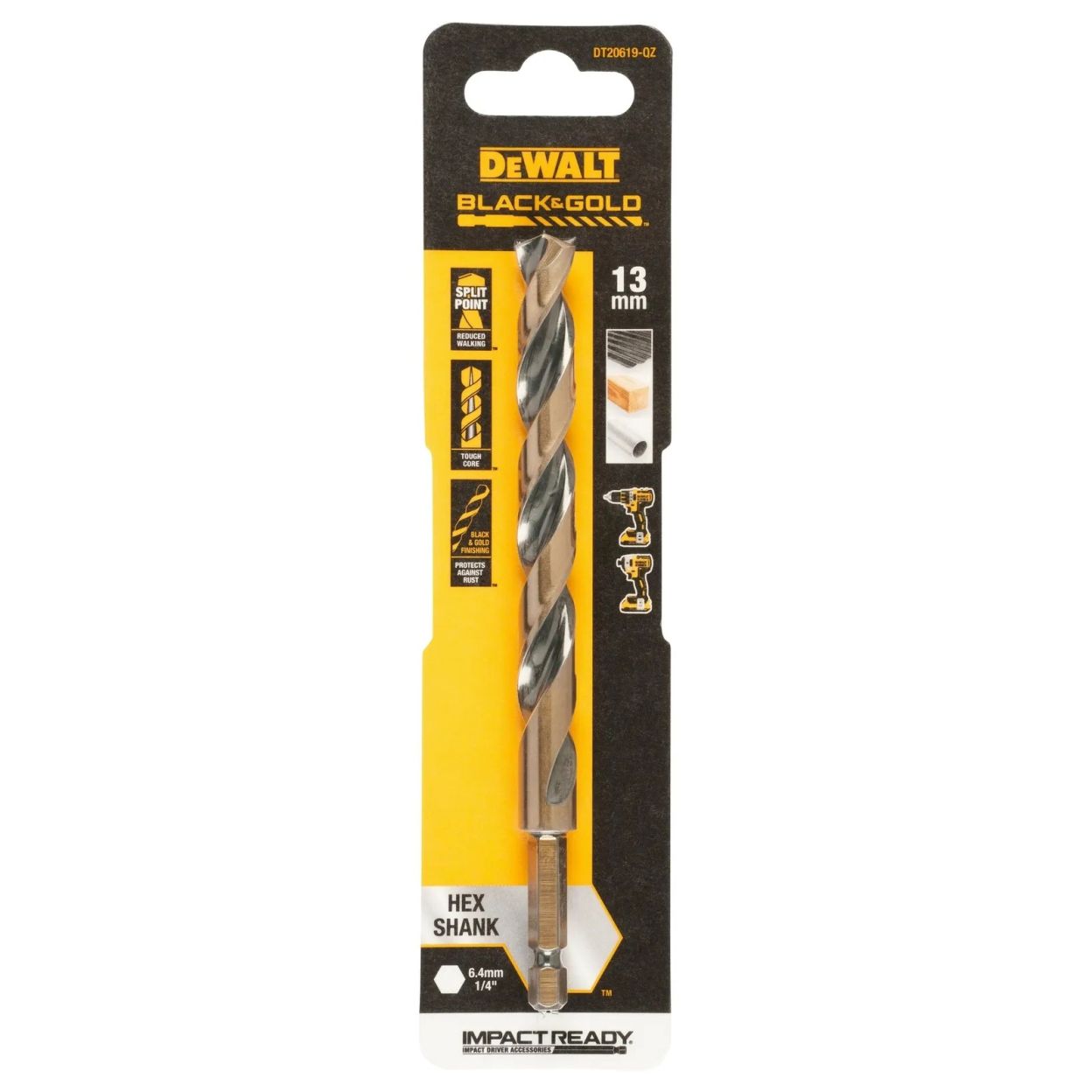Сверло по металлу DEWALT DT20619, 13x107x145 мм, 1 шт. (DT20619-QZ)