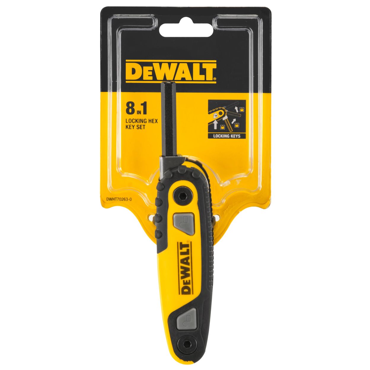 Набор шестигранных ключей DEWALT DWHT0-70263, 1.5-8 мм, 8 шт.