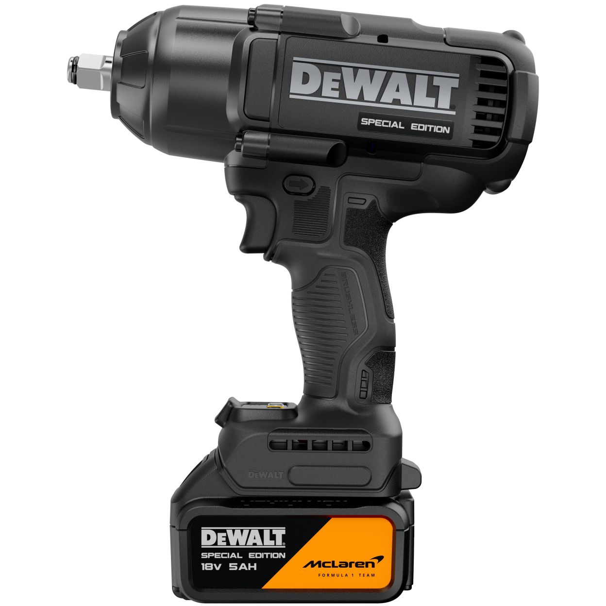 Аккумуляторный гайковерт DEWALT McLaren Limited Edition DCF99MP2T, 18 В, 1898 Нм, 2200 уд/мин, с 2 АКБ 5 Ач и ЗУ, в кейсе TSTAK