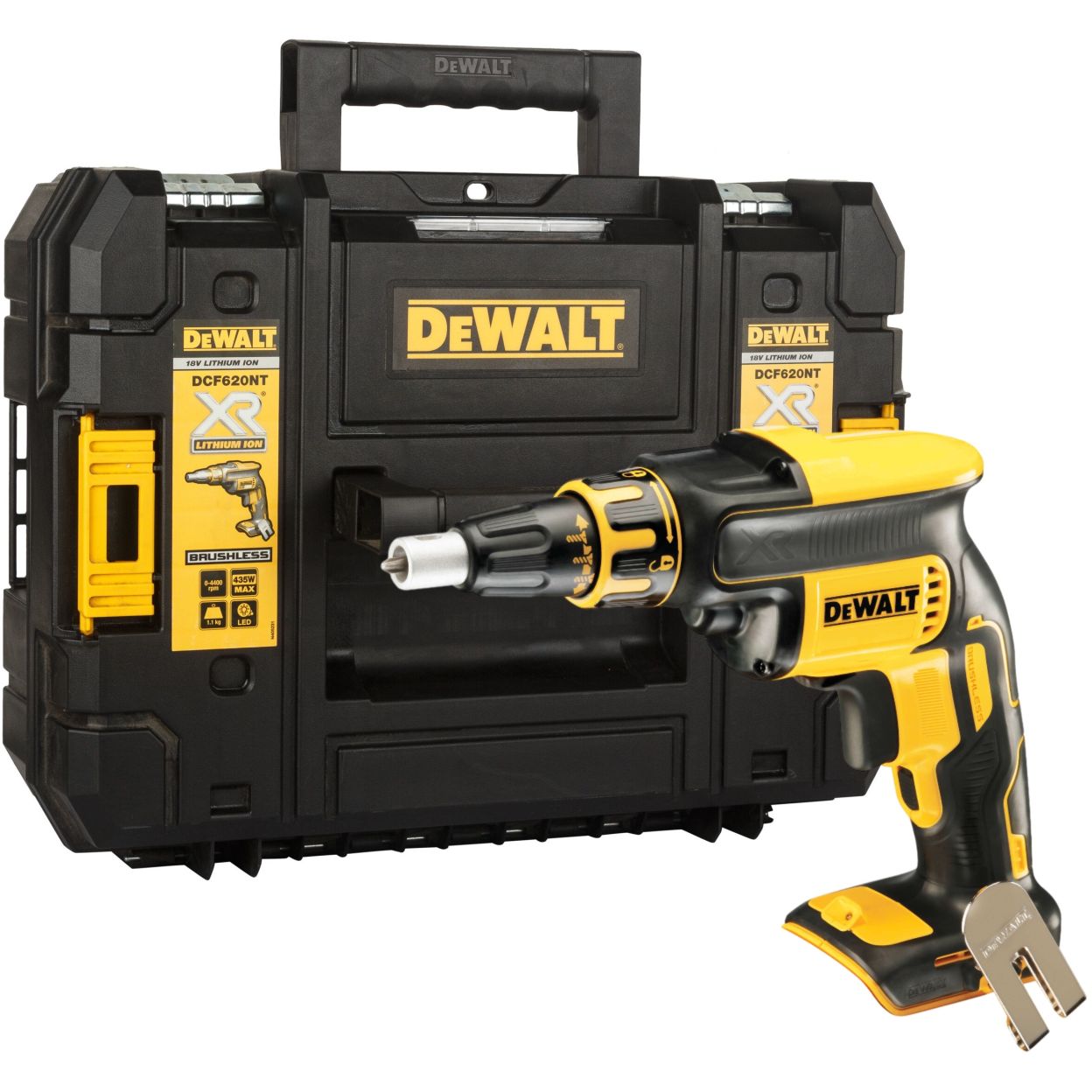 Аккумуляторный ленточный шуруповерт DEWALT DCF620NT, 18 В, 30 Нм, 4400 об/мин, без АКБ и ЗУ, в кейсе TSTAK (DCF620NT-XJ)