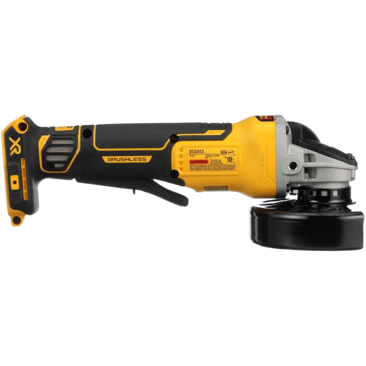 Аккумуляторная угловая шлифмашина DEWALT DCG413N, 18 В, 115 мм, 9000 об/мин, без АКБ и ЗУ (DCG413N-XJ)