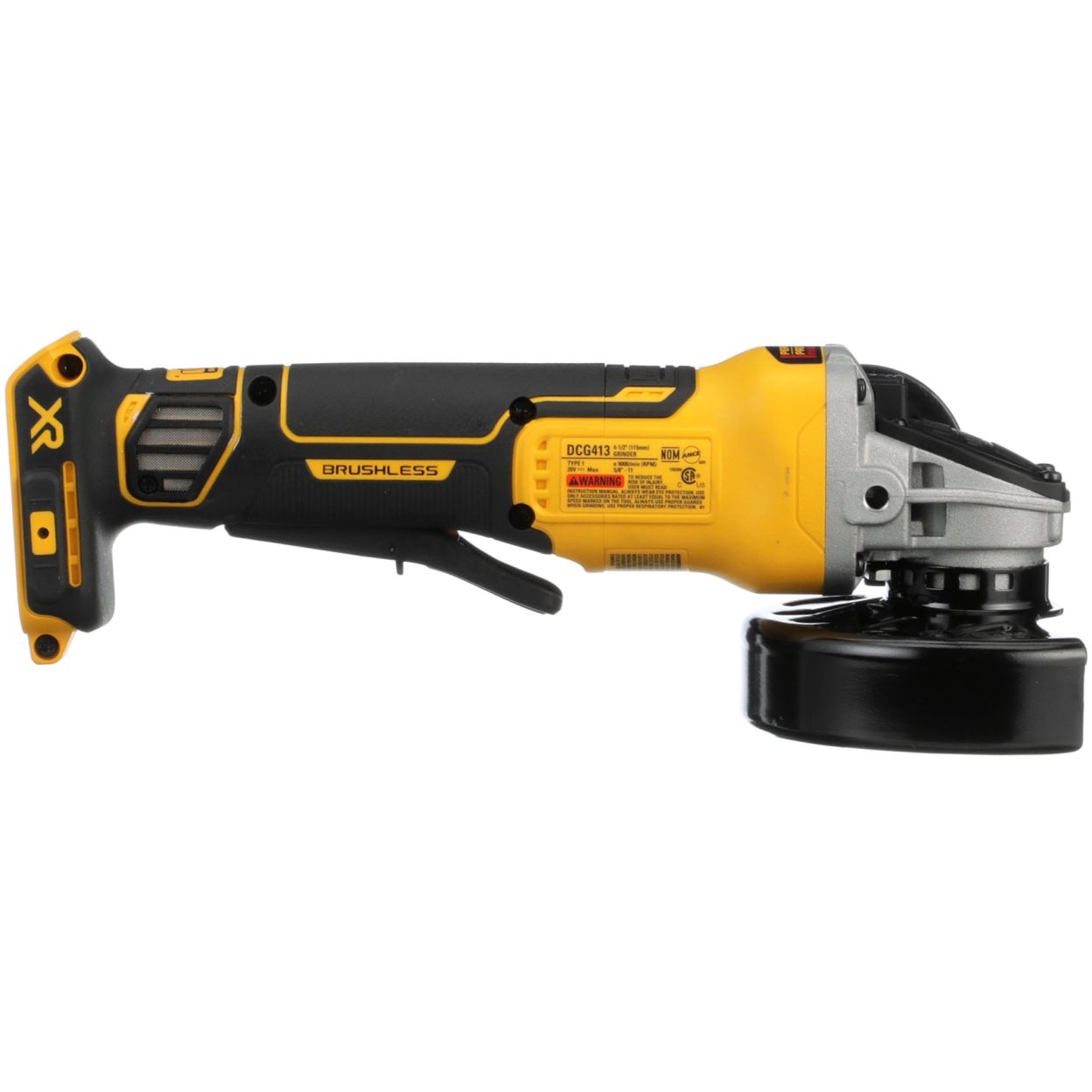 Аккумуляторная угловая шлифмашина DEWALT DCG413B, 20 В, 115 мм, 9000 об/мин, без АКБ и ЗУ (DCG413B-XJ)