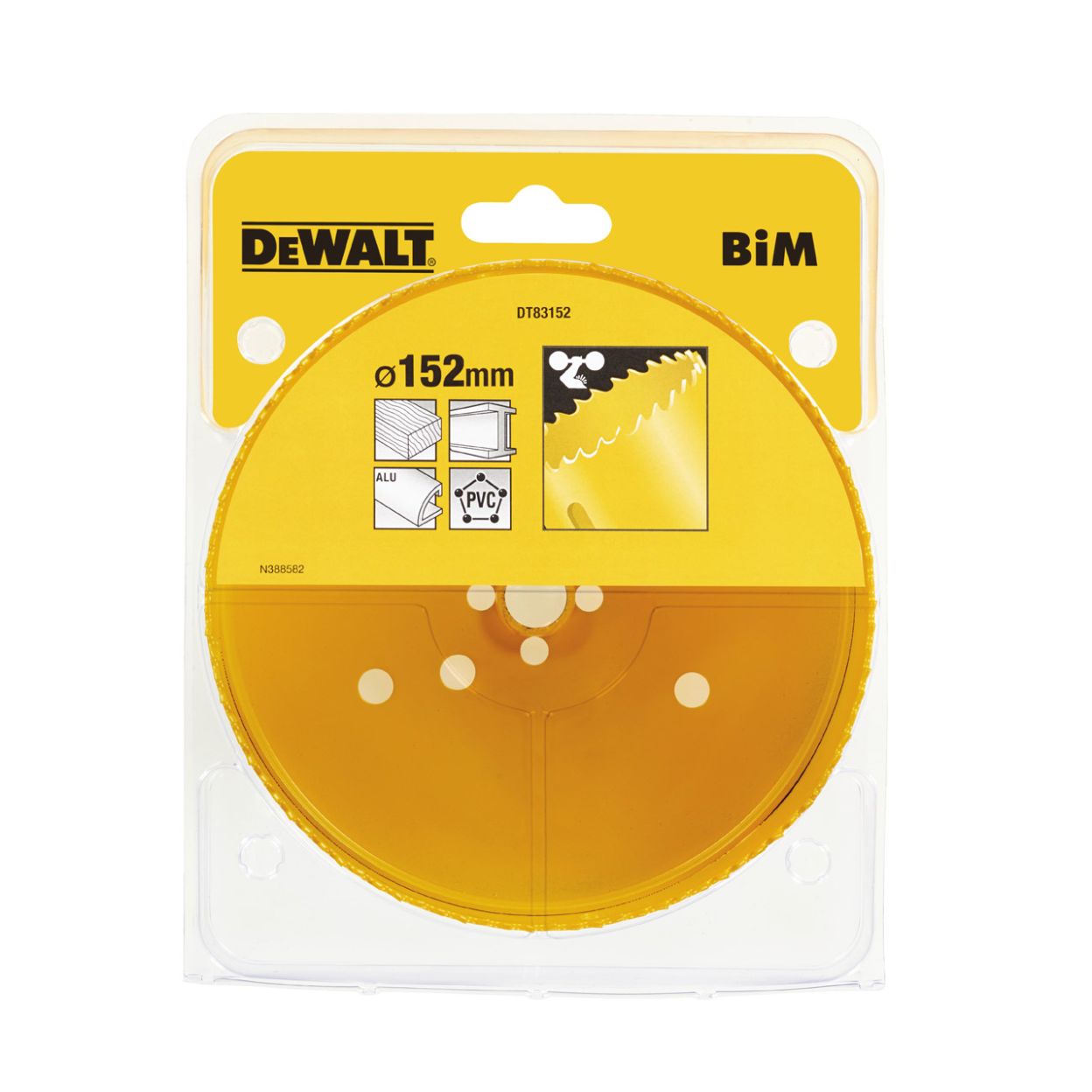 Коронка биметаллическая DEWALT DT83152, M3 152 x 46 мм