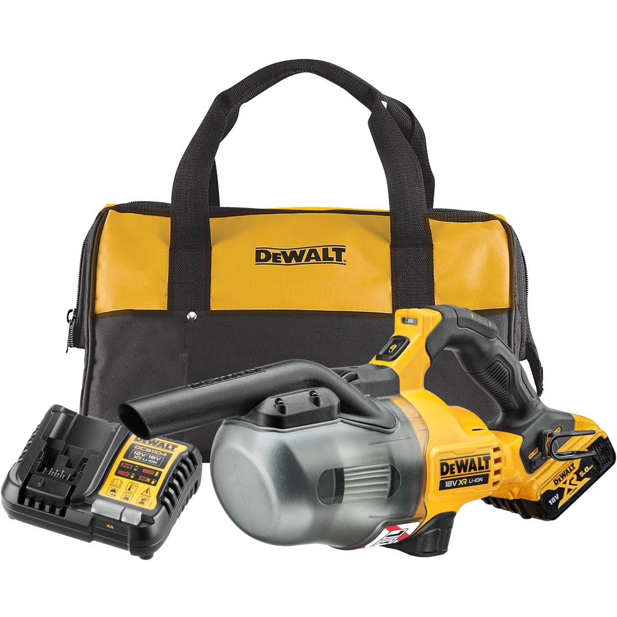 Аккумуляторный пылесос DEWALT DCV501LP1, 18 В, 0.75 л, с АКБ 5 Ач и ЗУ, в сумке (DCV501LP1N-XJ)