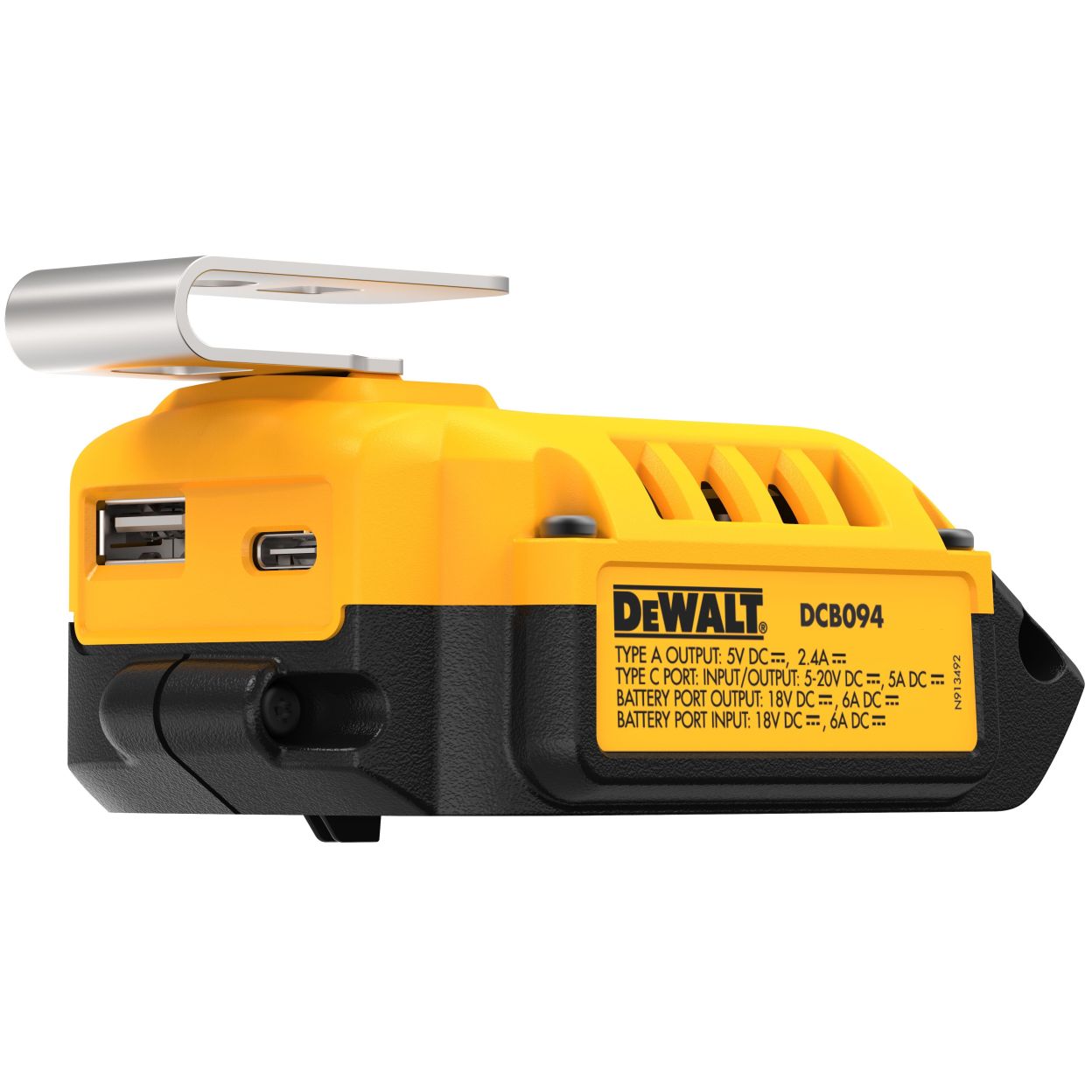USB-адаптер для аккумуляторов DEWALT DCB094K, 18/54 В, 2.4 и 5 А (DCB094K-QW)