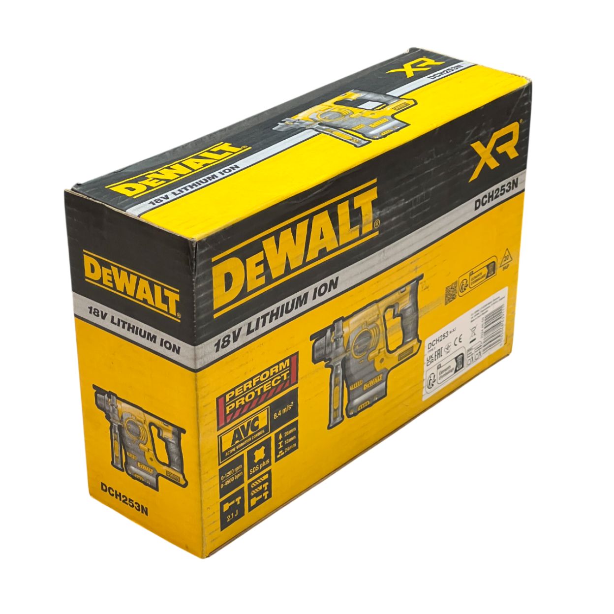 Аккумуляторный перфоратор DEWALT DCH253N, 18 В, 2.1 Дж, 4500 уд/мин, без АКБ и ЗУ (УЦЕНЕННЫЙ ТОВАР) (DCH253N-XJ/U)