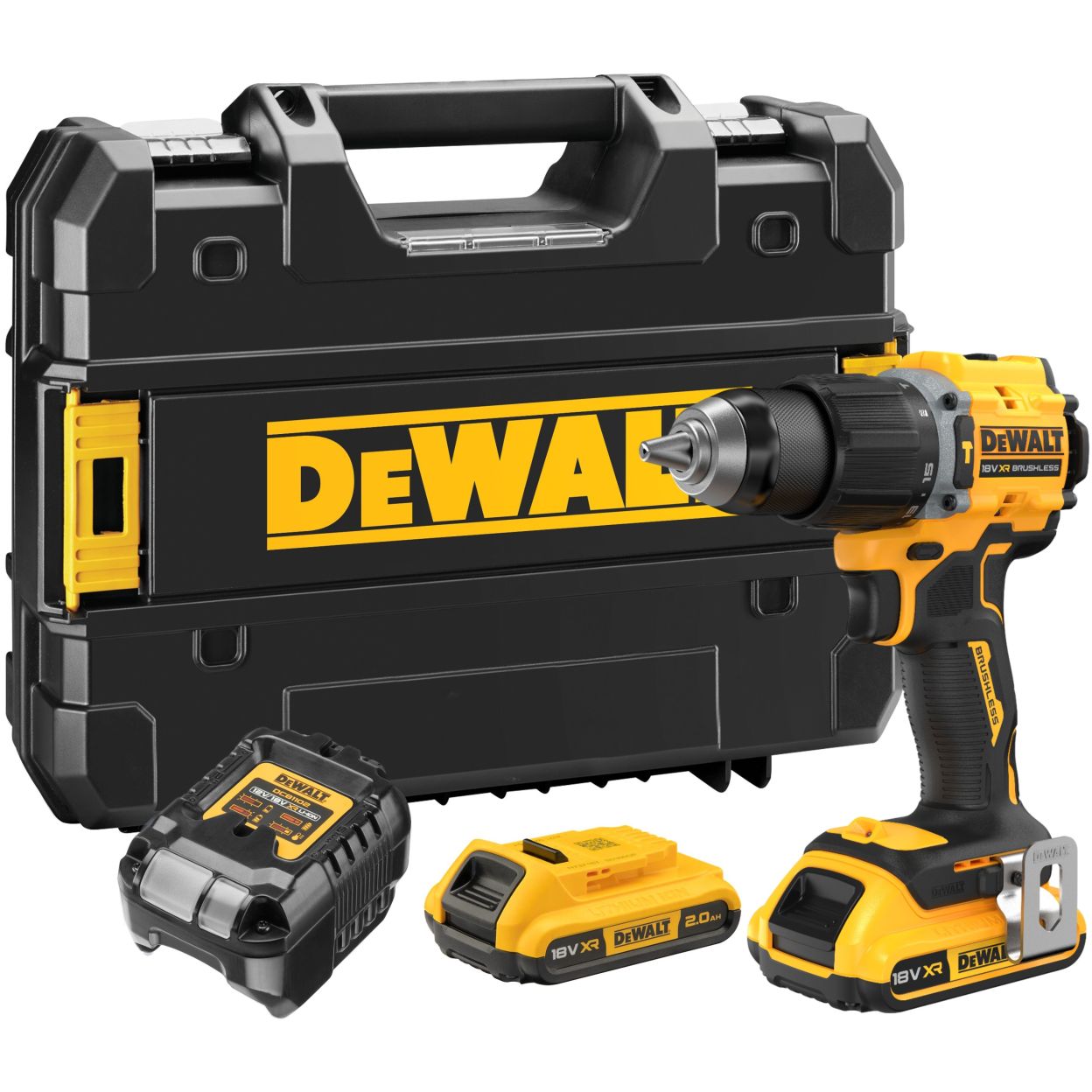 Аккумуляторная ударная дрель-шуруповерт DEWALT DCD799D2T, 18 В, 1650 об/мин, 28050 уд/мин, с 2 АКБ 2 Ач и ЗУ, в кейсе TSTAK
