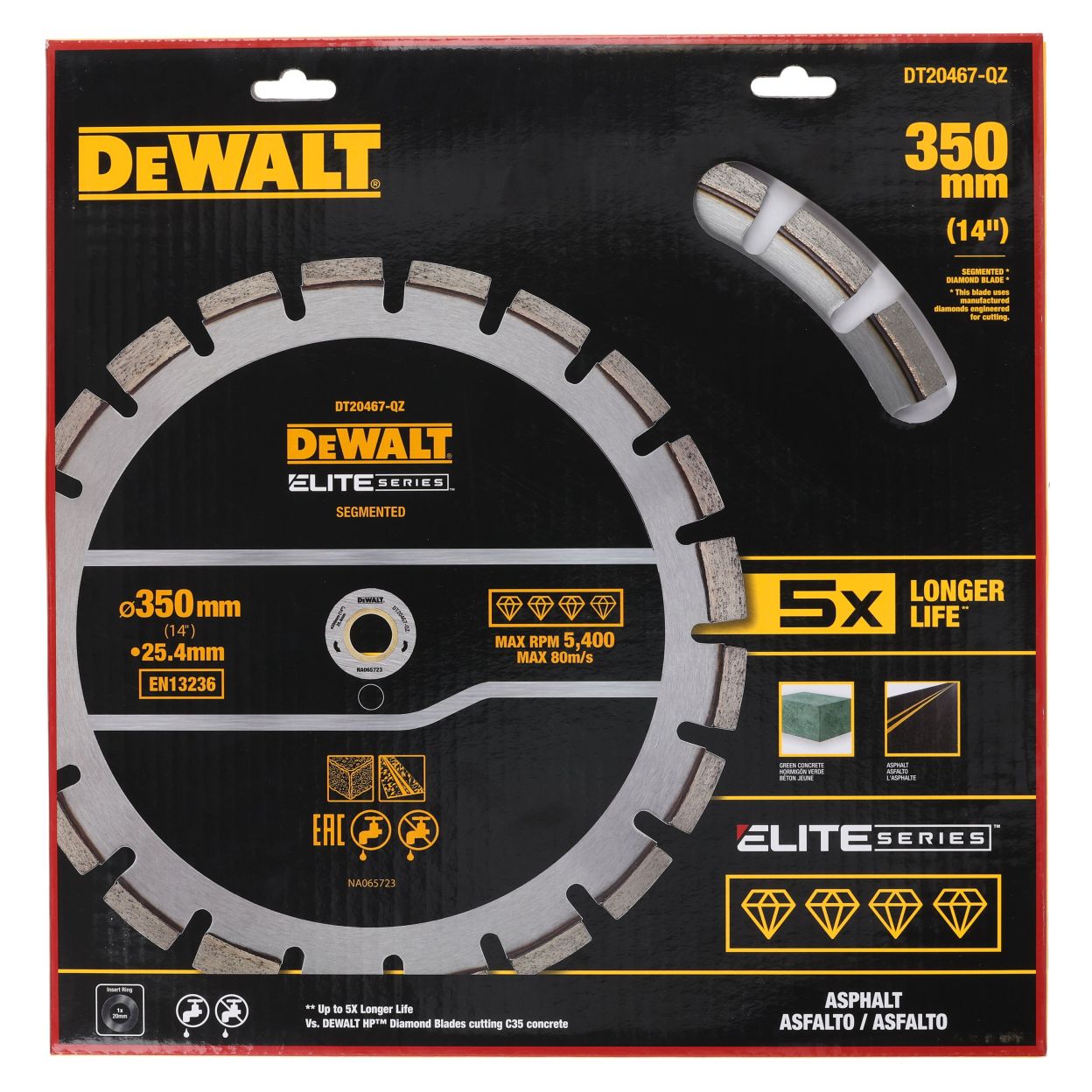 Диск алмазный DEWALT DT20467, по бетону, 350х25.4х1 мм, 1 шт. (DT20467-QZ)
