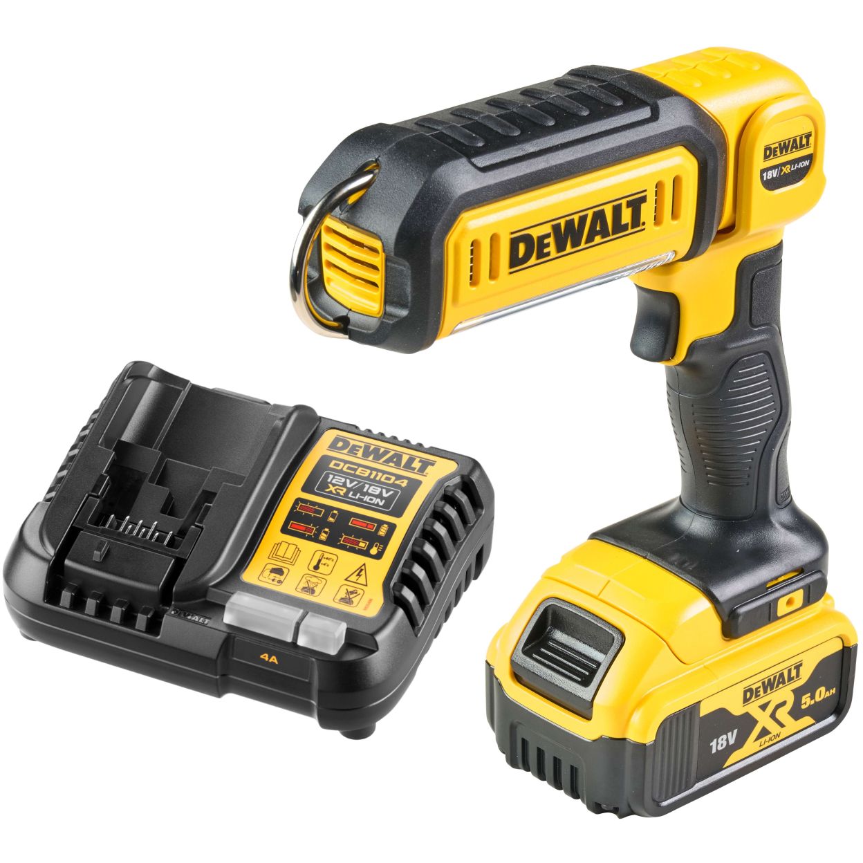 Аккумуляторный фонарь DEWALT DCL050P1, 18 В, 500 лм, с АКБ 5 Ач и ЗУ (DCL050P1N-XJ)
