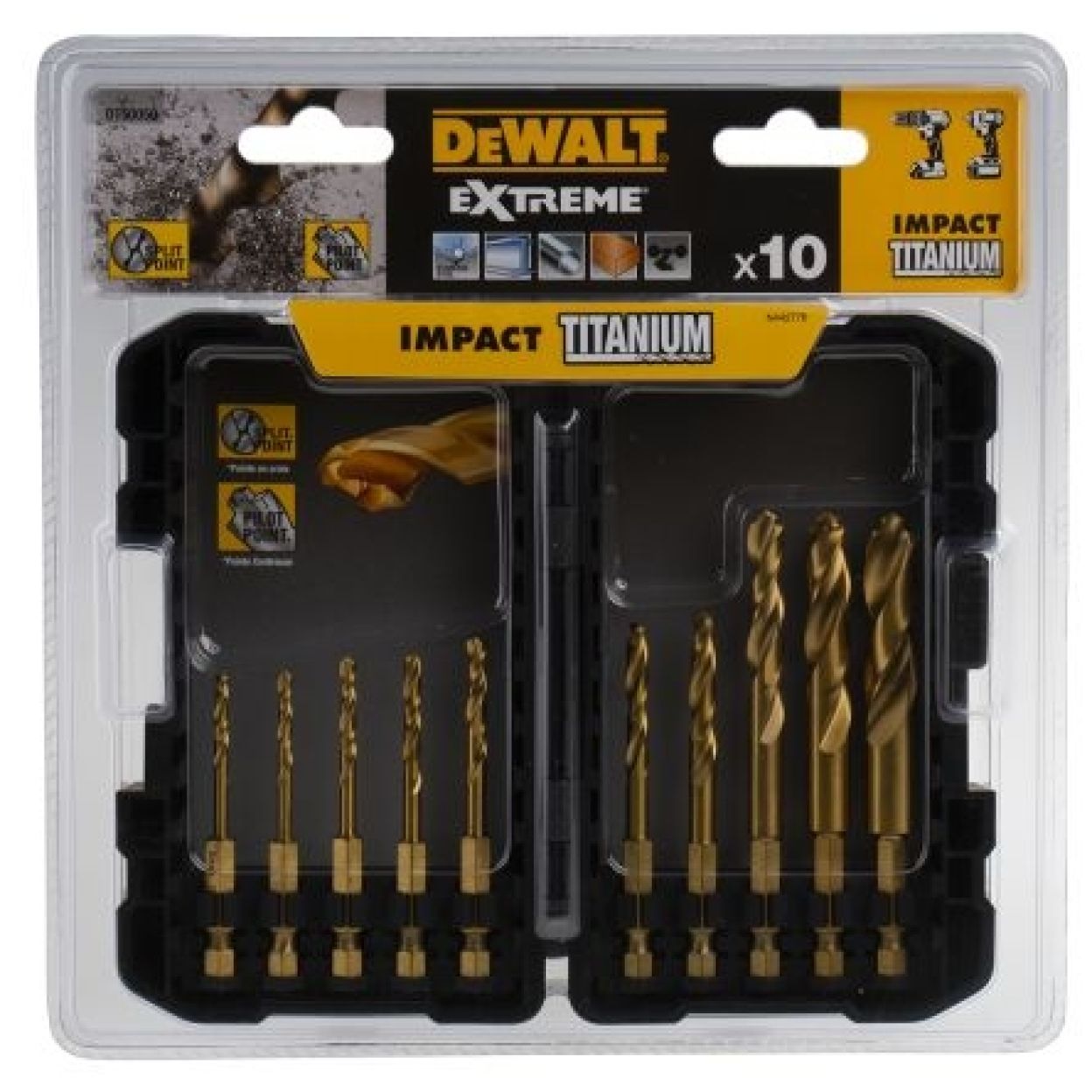 Набор сверл DEWALT DT50050 по металлу, 3-12 мм, 10 шт. (DT50050-QZ)