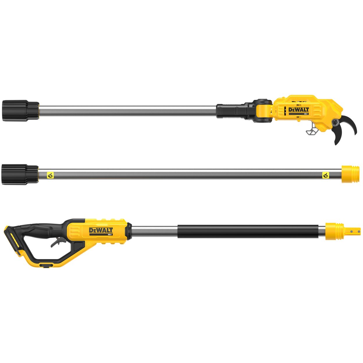 Аккумуляторный высотный секатор DEWALT DCMPP569P1, 18 В, рез до 38 мм, с АКБ 5 Ач и ЗУ (DCMPP569P1-QW)