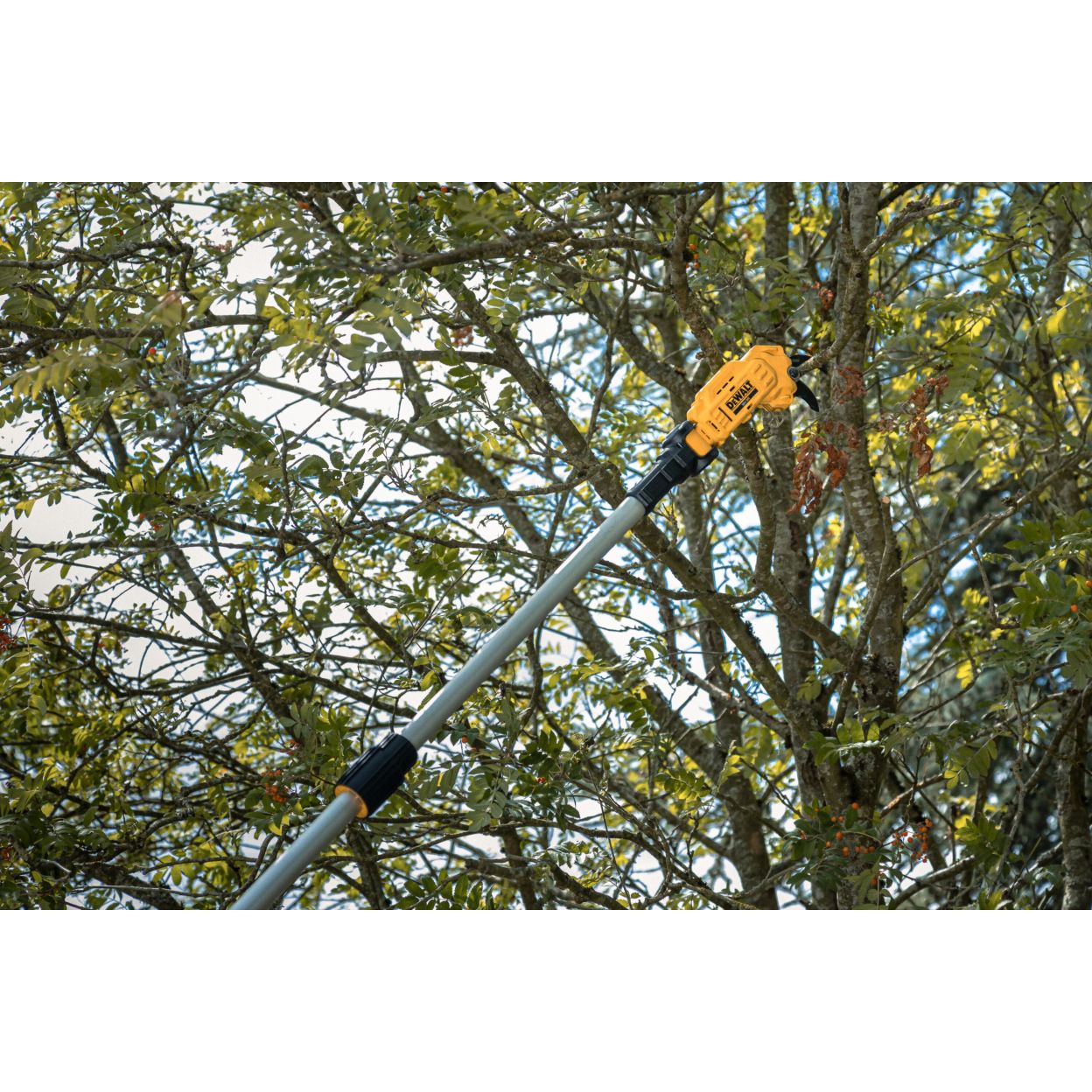 Аккумуляторный высотный секатор DEWALT DCMPP569P1, 18 В, рез до 38 мм, с АКБ 5 Ач и ЗУ (DCMPP569P1-QW)