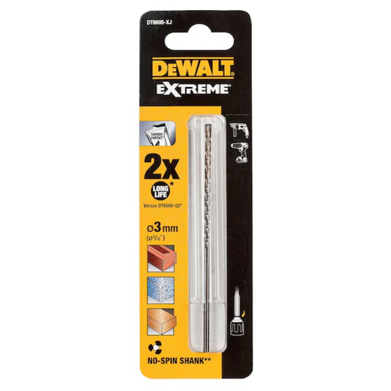 Сверло по бетону DEWALT DT6695, 3x70x110 мм, 1 шт. (DT6695-XJ)