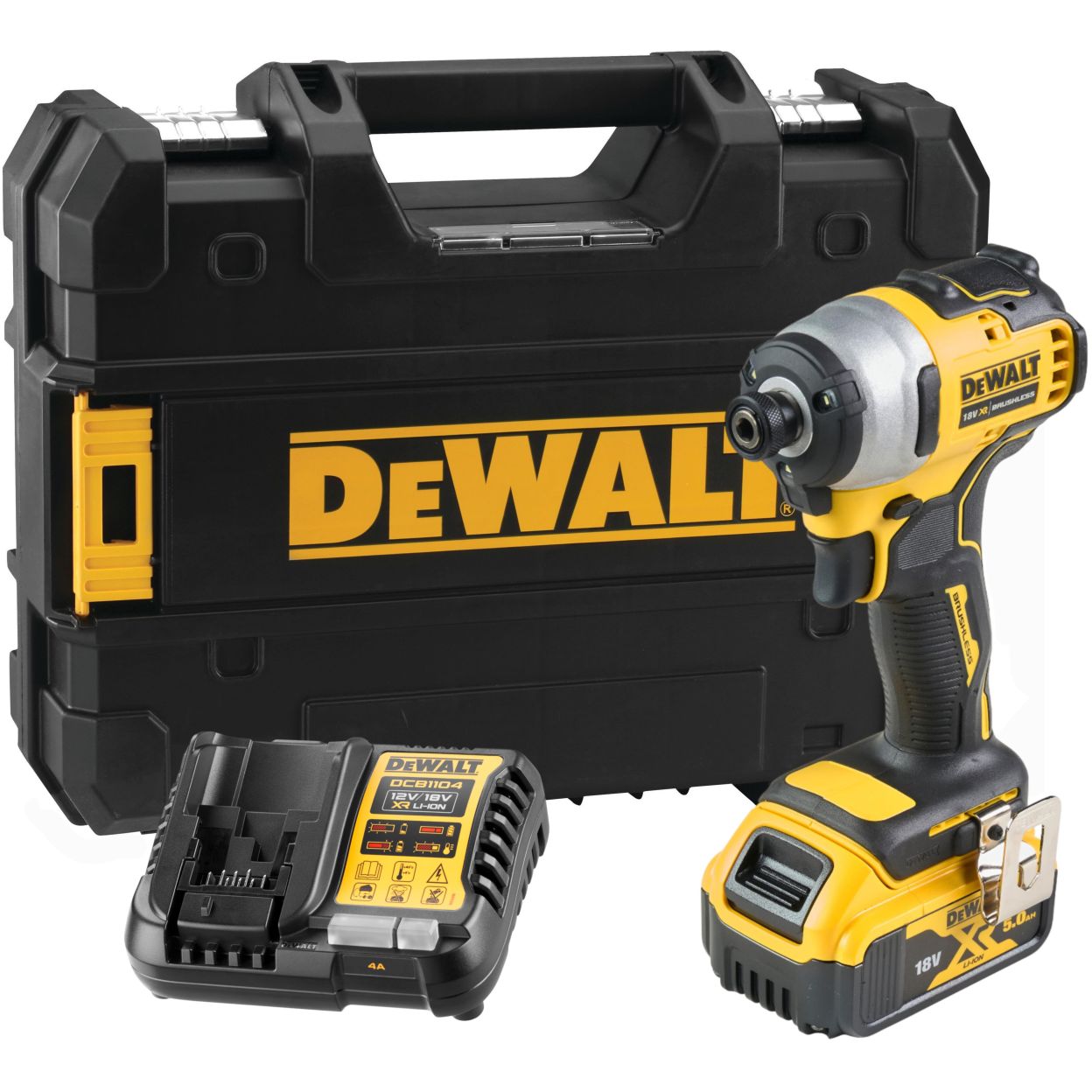 Аккумуляторный шуруповерт DEWALT DCF809P1T, 18 В, 190 Нм, 3200 уд/мин, с АКБ 5 Ач и ЗУ, в кейсе (DCF809P1NT-XJ)