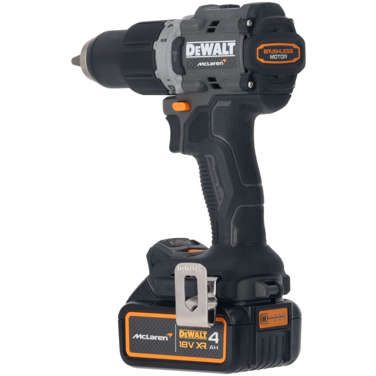 Ударная дрель-шуруповерт DEWALT McLaren Limited Edition DCD85MM2T, 18 В, 2000 об/мин, с 2 АКБ 4 Ач и ЗУ, в кейсе TSTAK