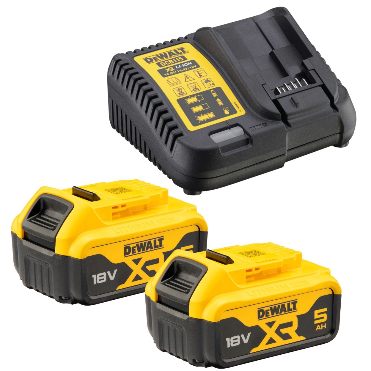 Аккумуляторный набор DEWALT DCK2062P2T, 18 В: дрель-шуруповерт DCD709 + шуруповерт DCF809, с 2 АКБ 5 Ач и ЗУ, в кейсе TSTAK